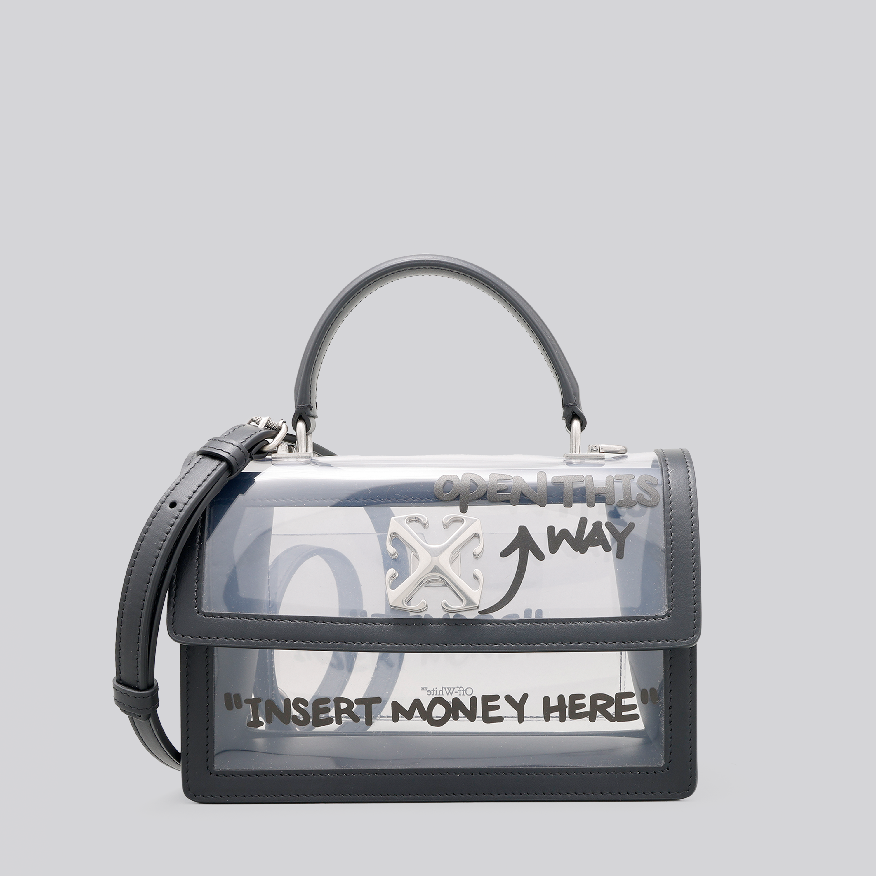 Cartera Negra Off-White Jitney 1.4 Top Handle PVC
