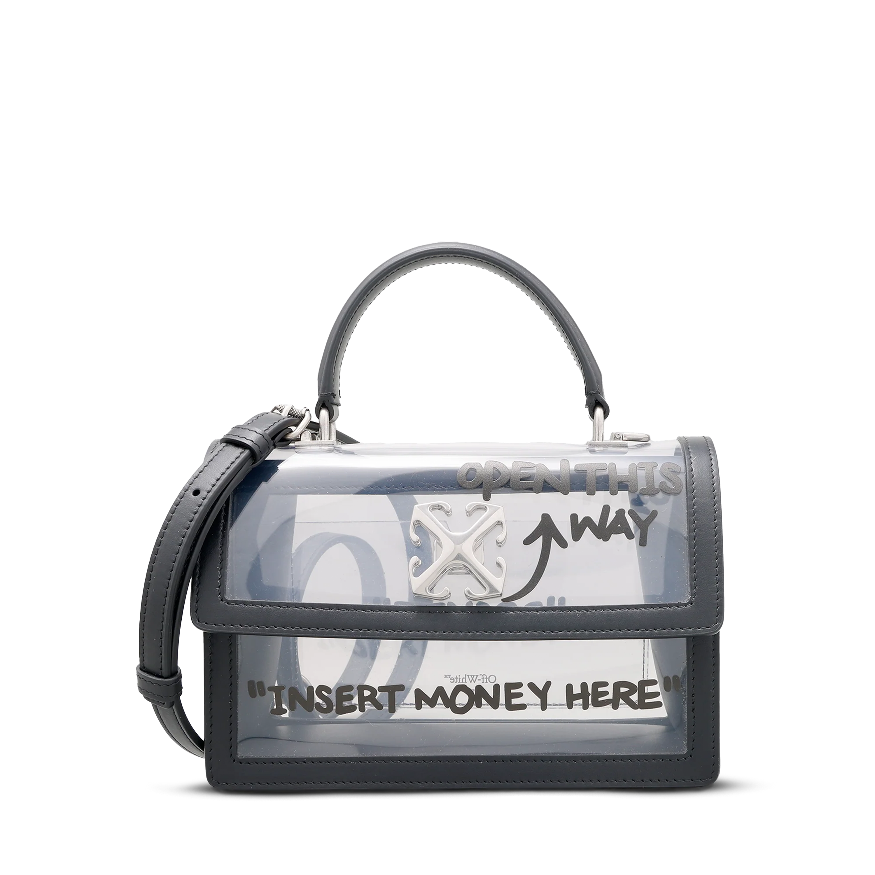 Cartera Negra Off-White Jitney 1.4 Top Handle PVC