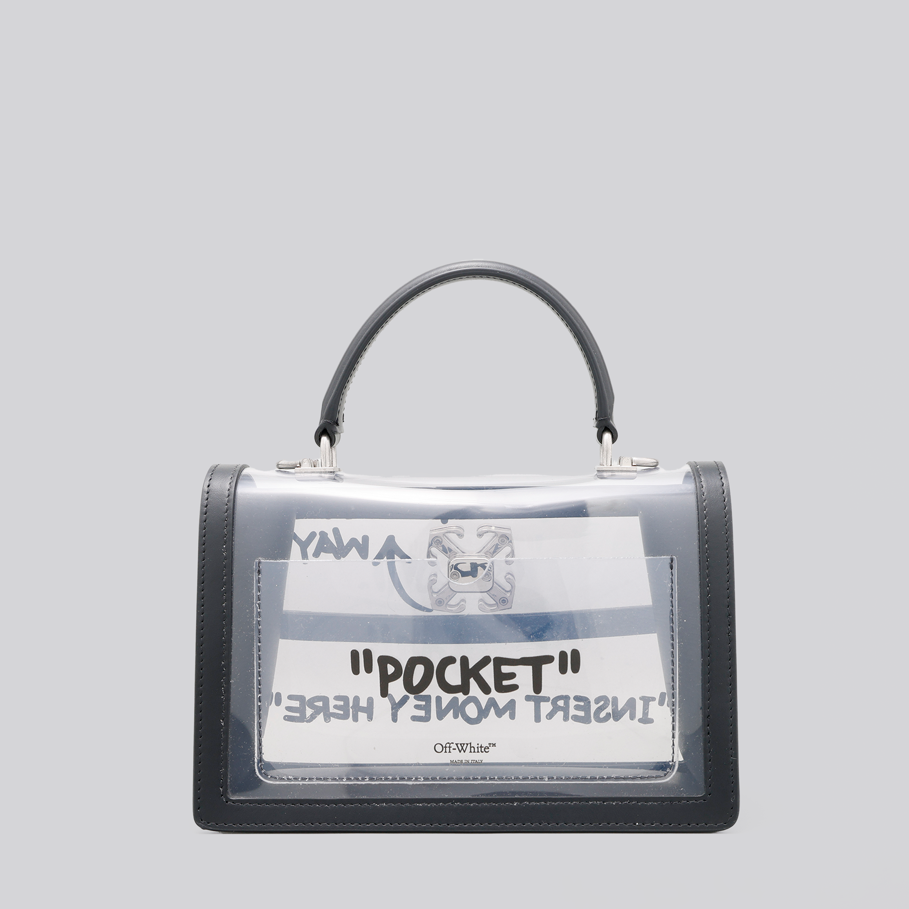 Cartera Negra Off-White Jitney 1.4 Top Handle PVC