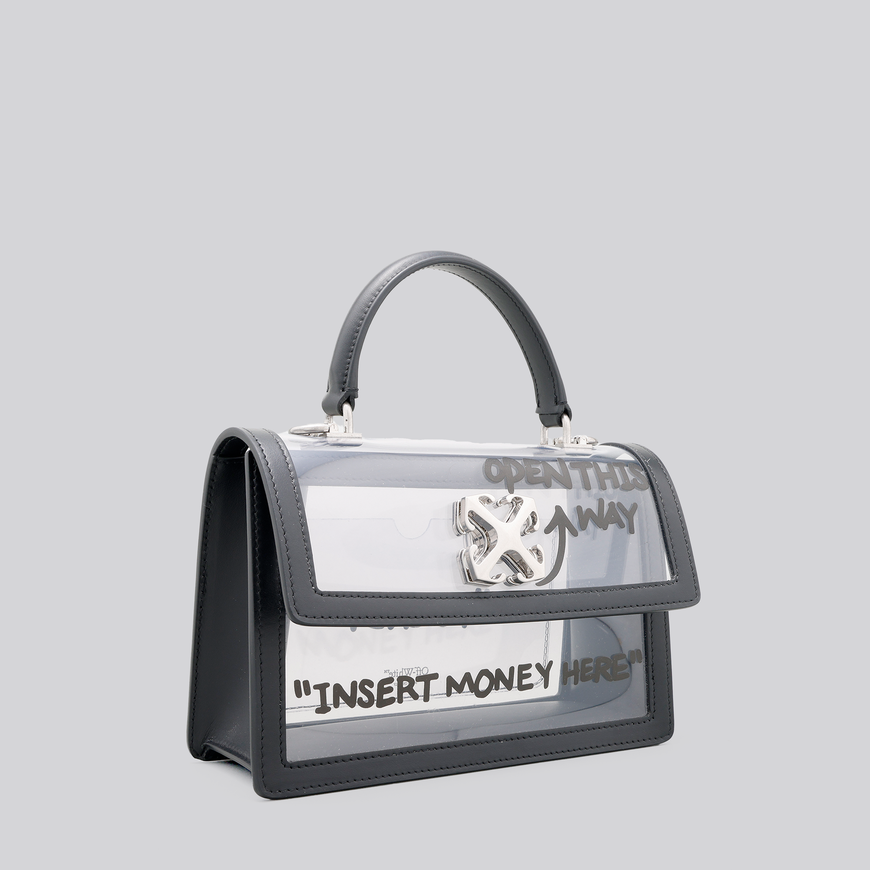 Cartera Negra Off-White Jitney 1.4 Top Handle PVC
