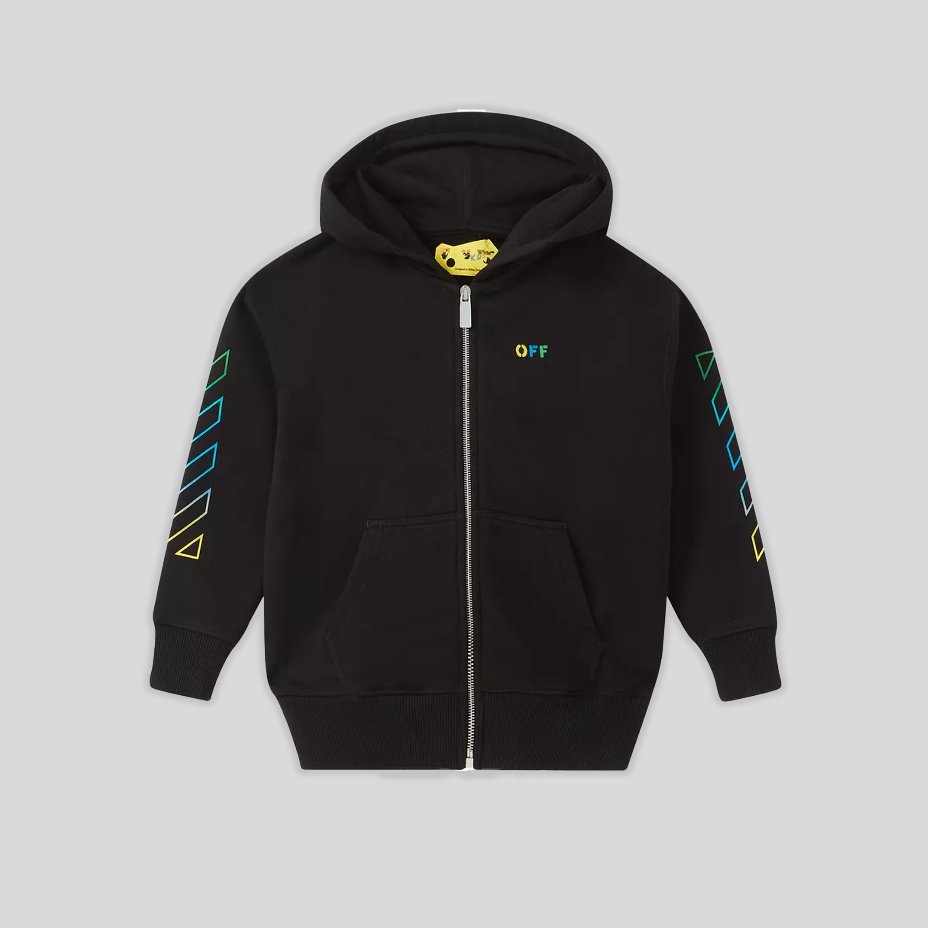 Chaqueta Negra Off-White Kids Arrow Rainbow