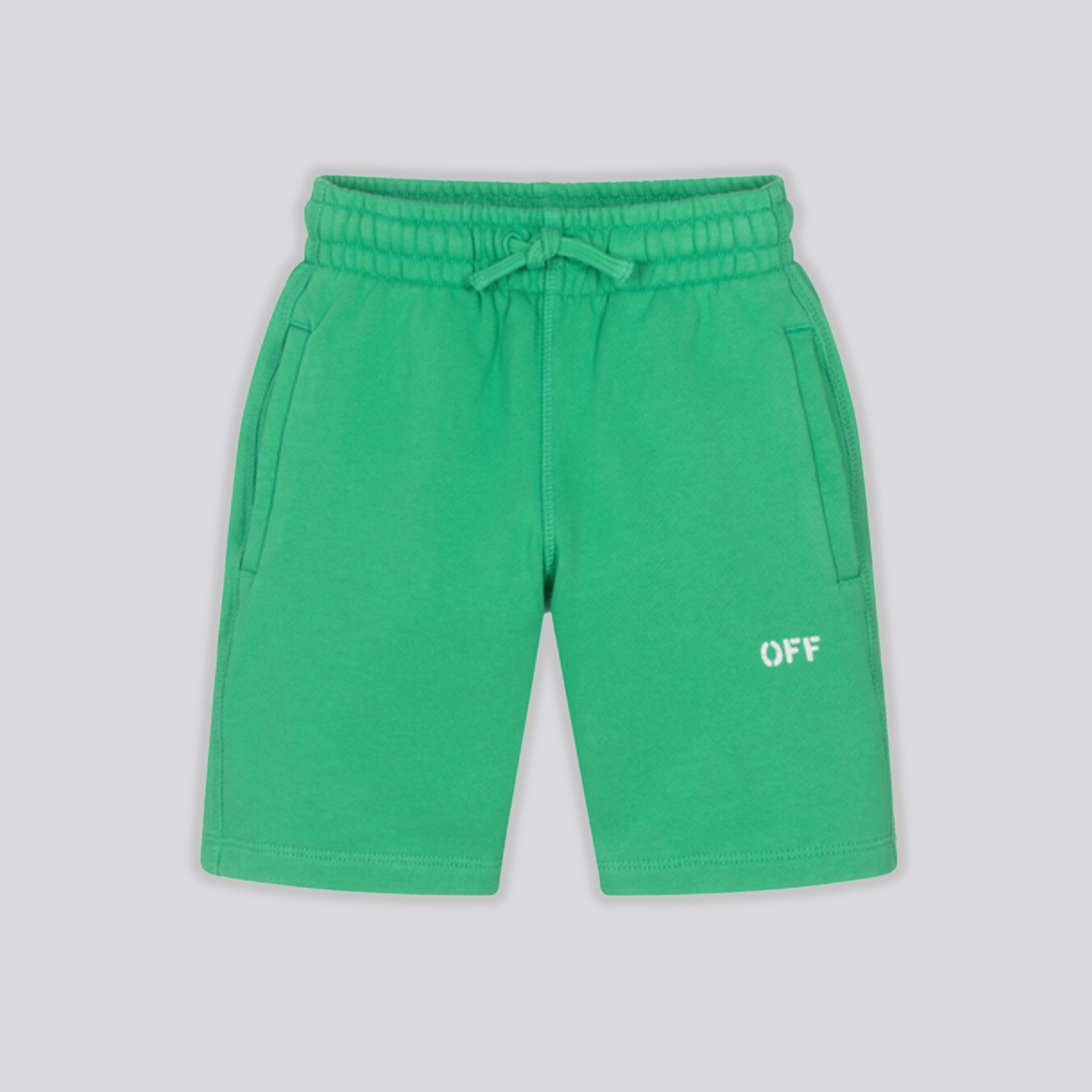 Shorts Verde Off-White Kids Off Stamp Plain