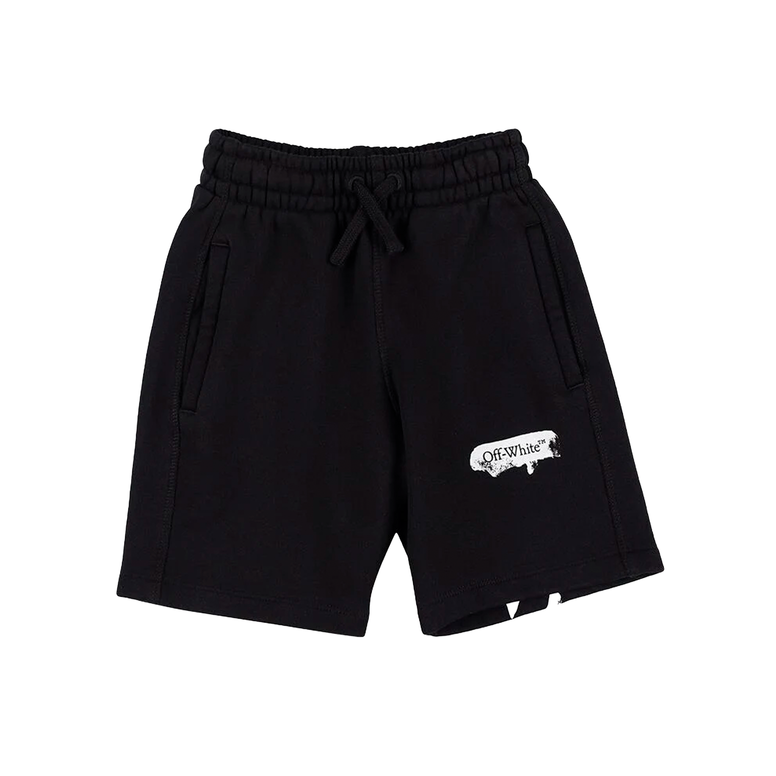 Shorts Negro Off-White Kids Paint Graphic