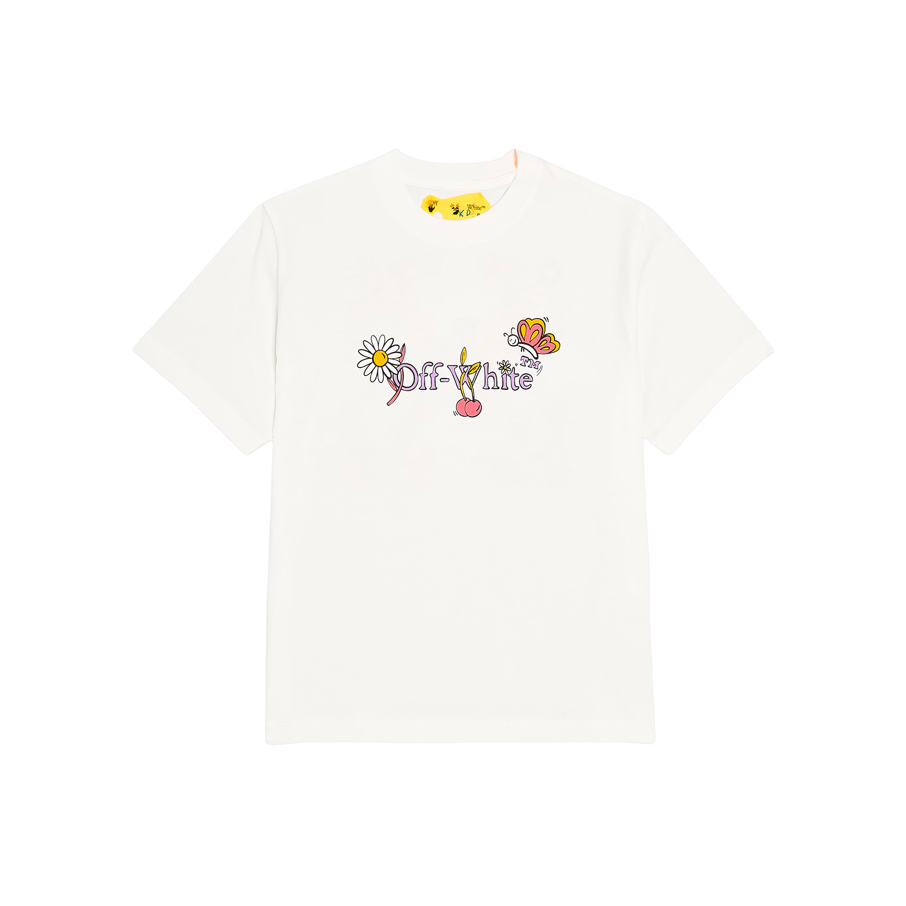 Camiseta Blanca Off-White Kids Funny Flowers