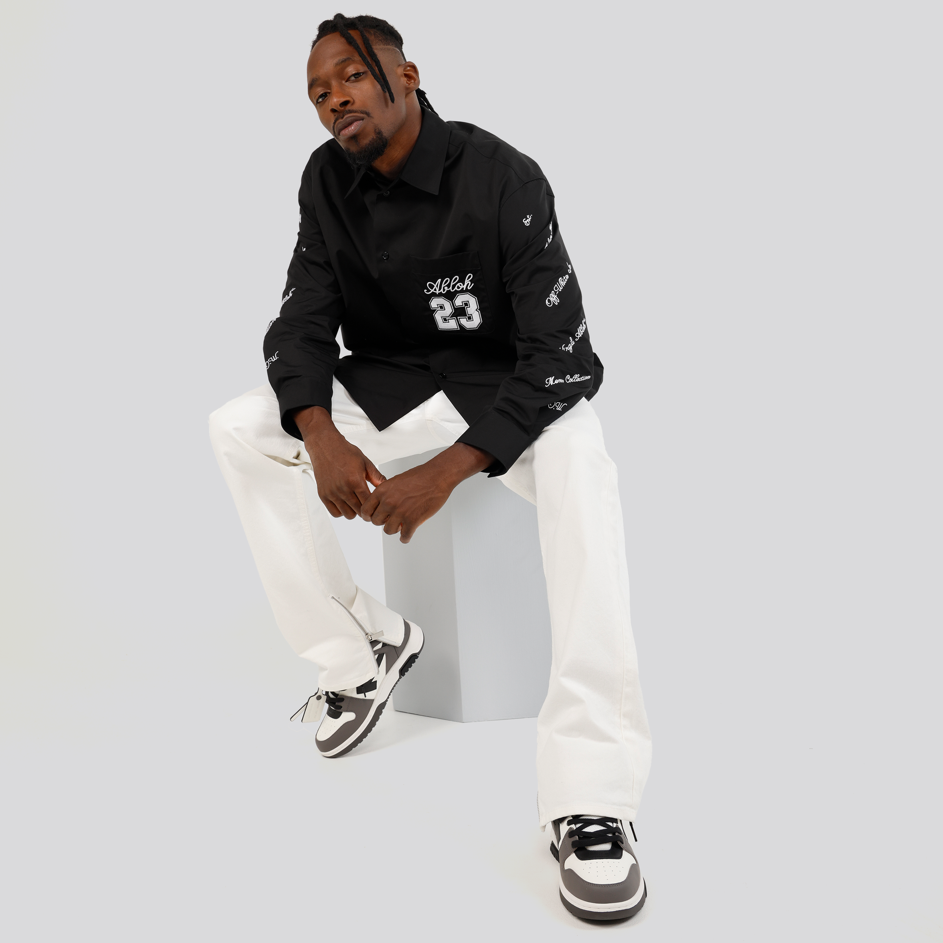 Camisa Negra Off-White 23 Logo Over