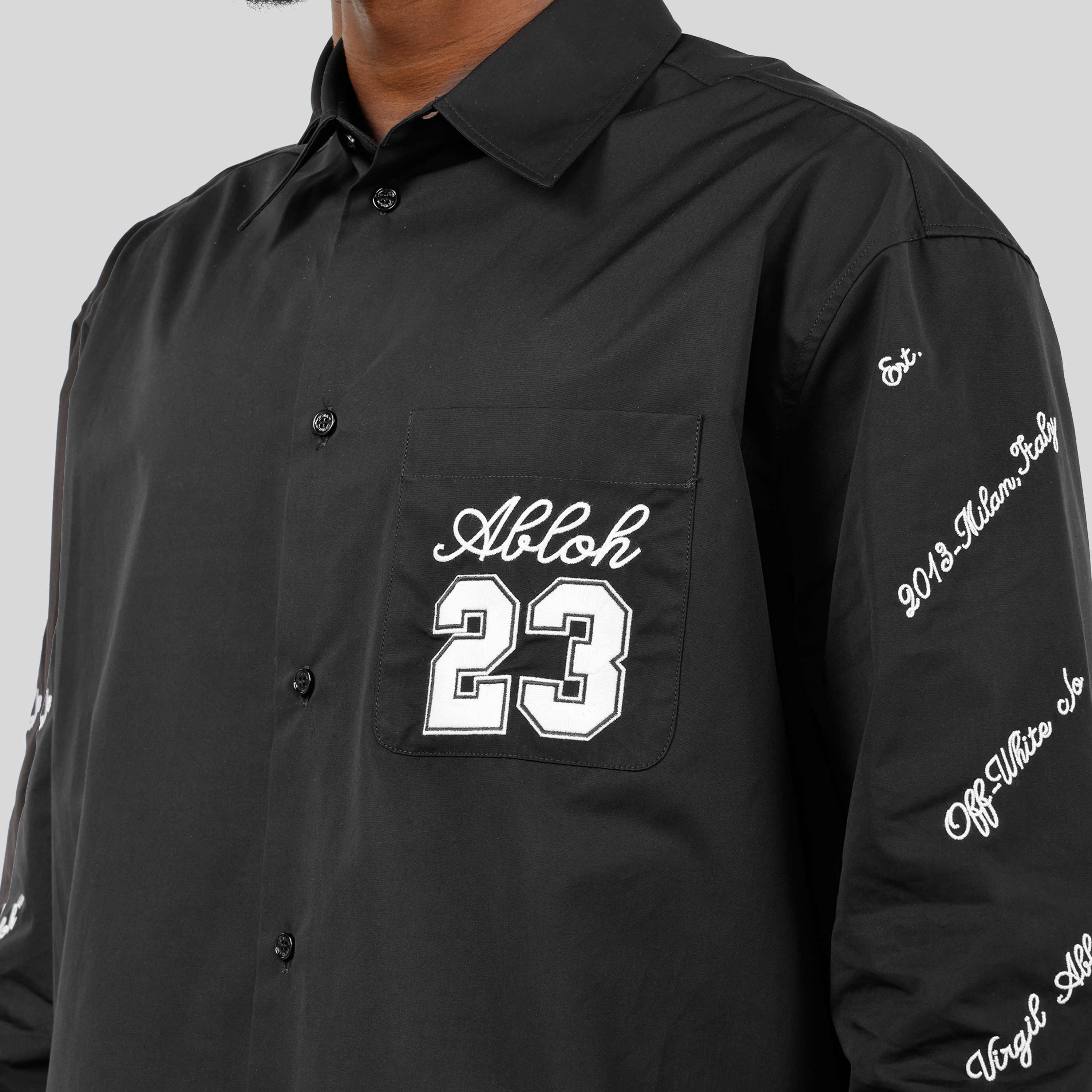 Camisa Negra Off-White 23 Logo Over