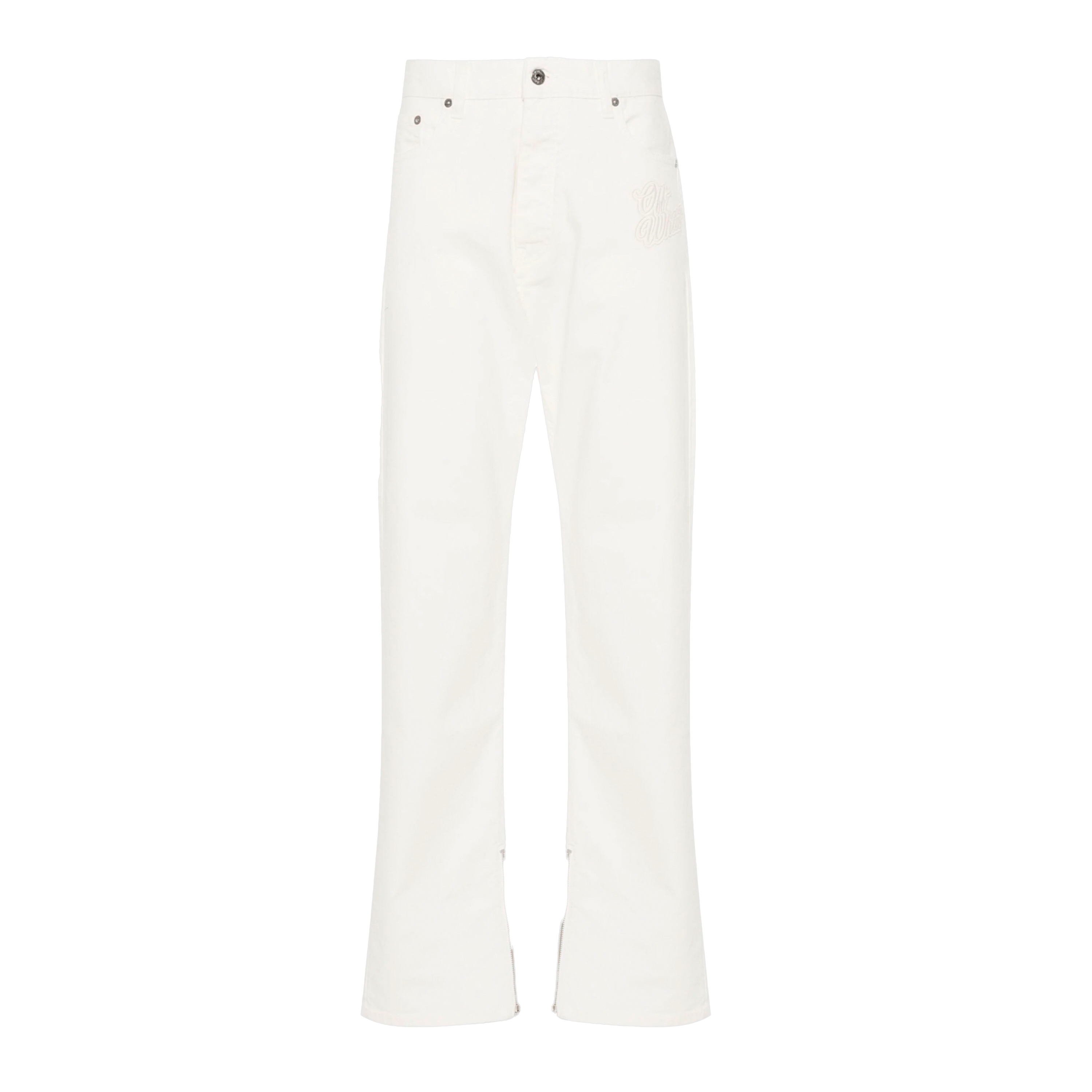 Jeans Blanco Off-White 90S Logo Zip Skate