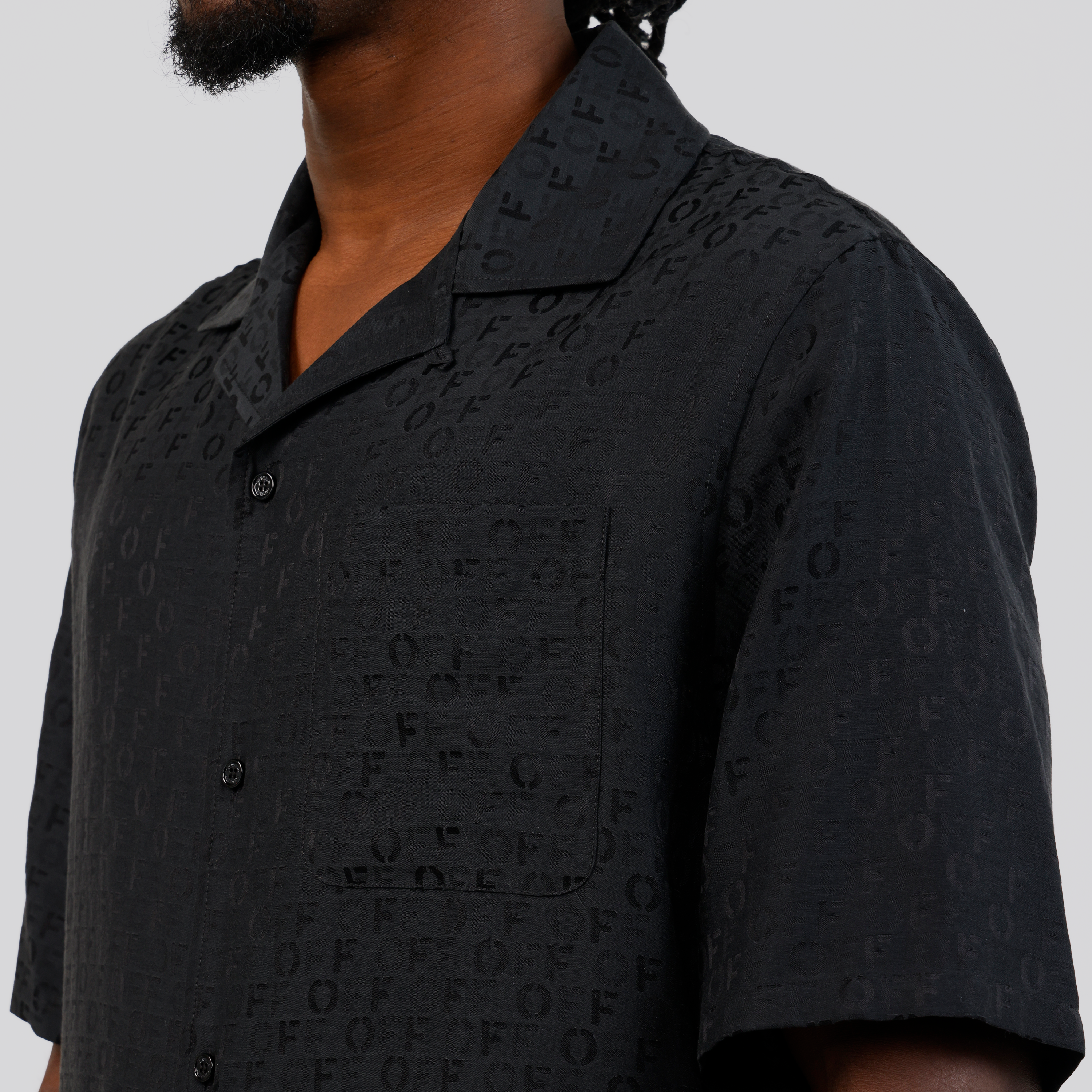 Camisa Negra Off-White Silkcot Holiday No Color