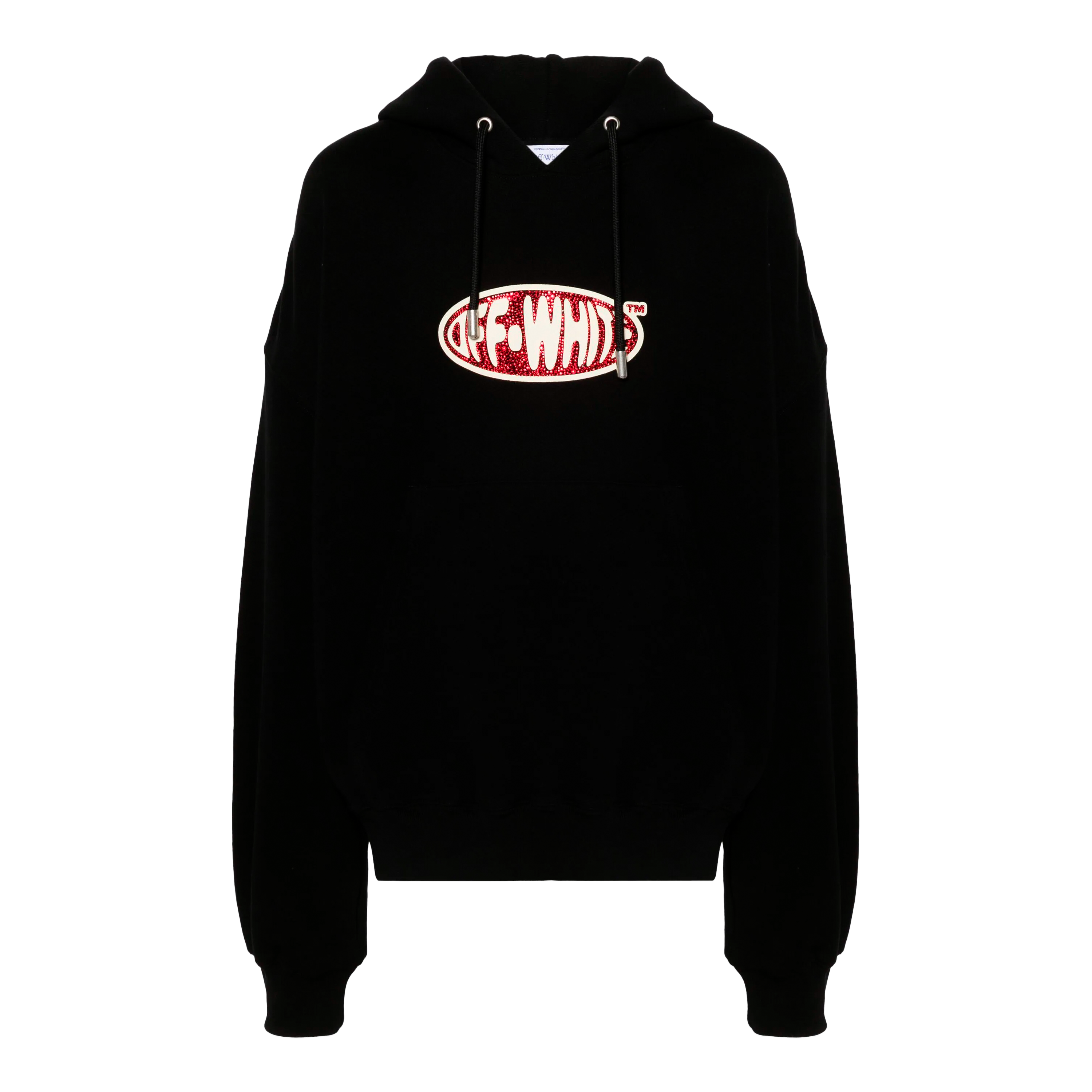 Hoodie Negro Off-White Crystals