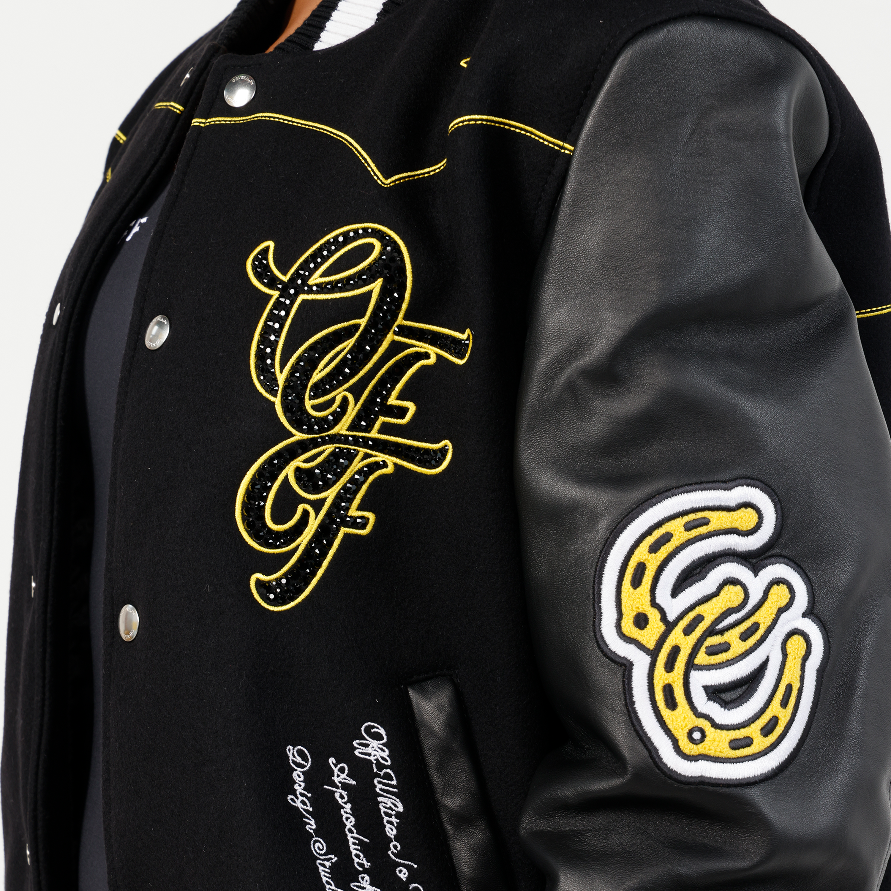 Chaqueta Negra Off-White Bling Wo Horsehoe
