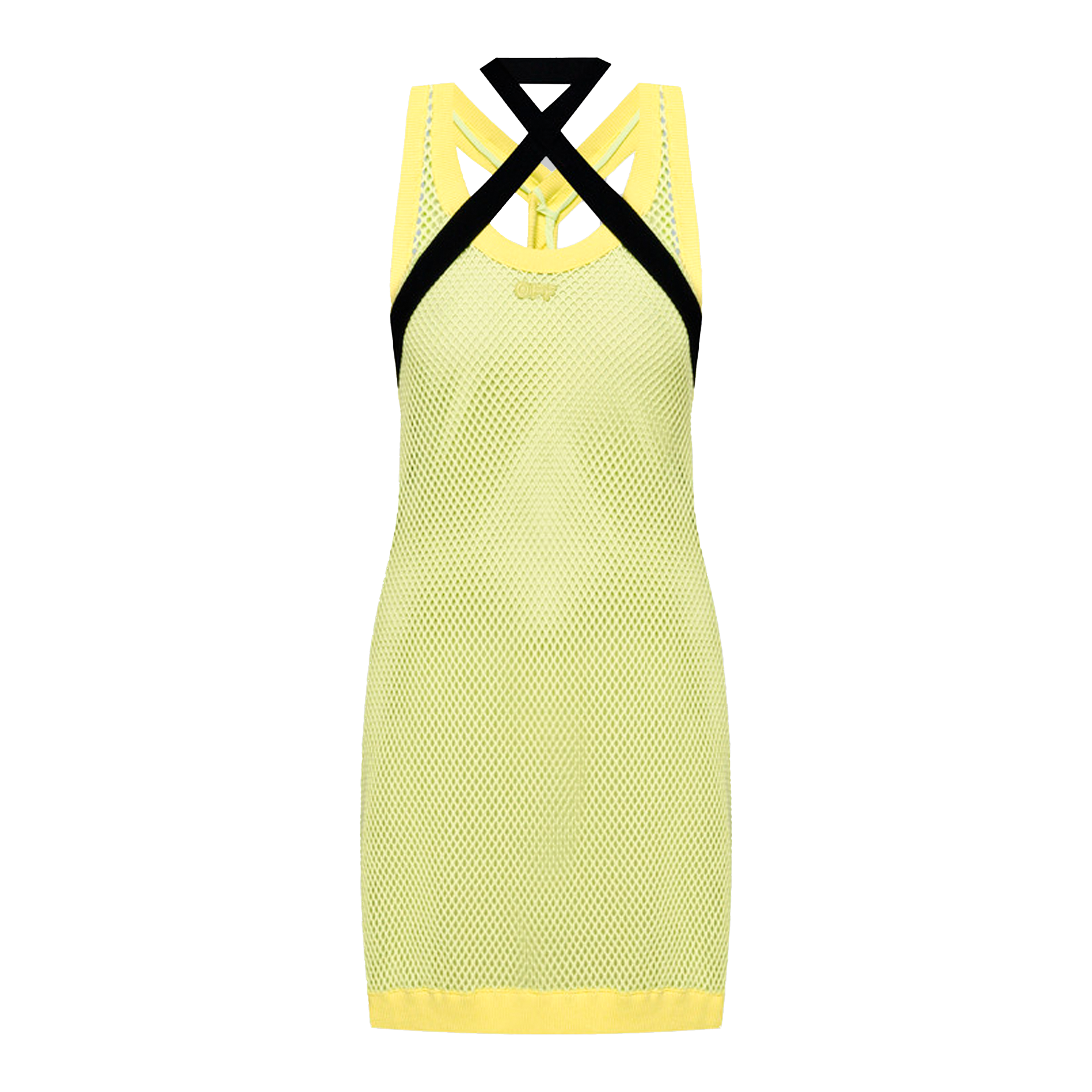Vestido Off-White Net Cros Collar