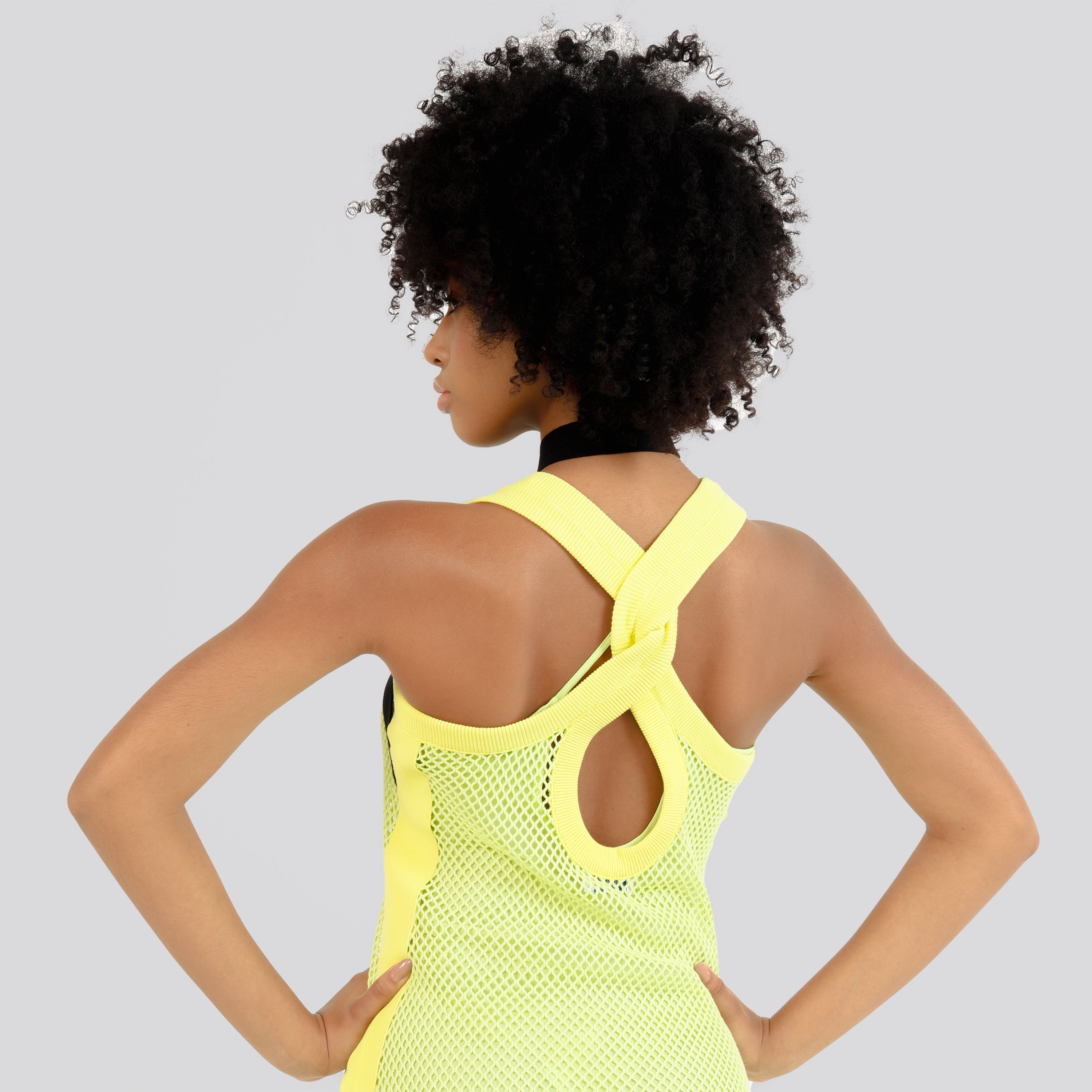 Vestido Off-White Net Cros Collar