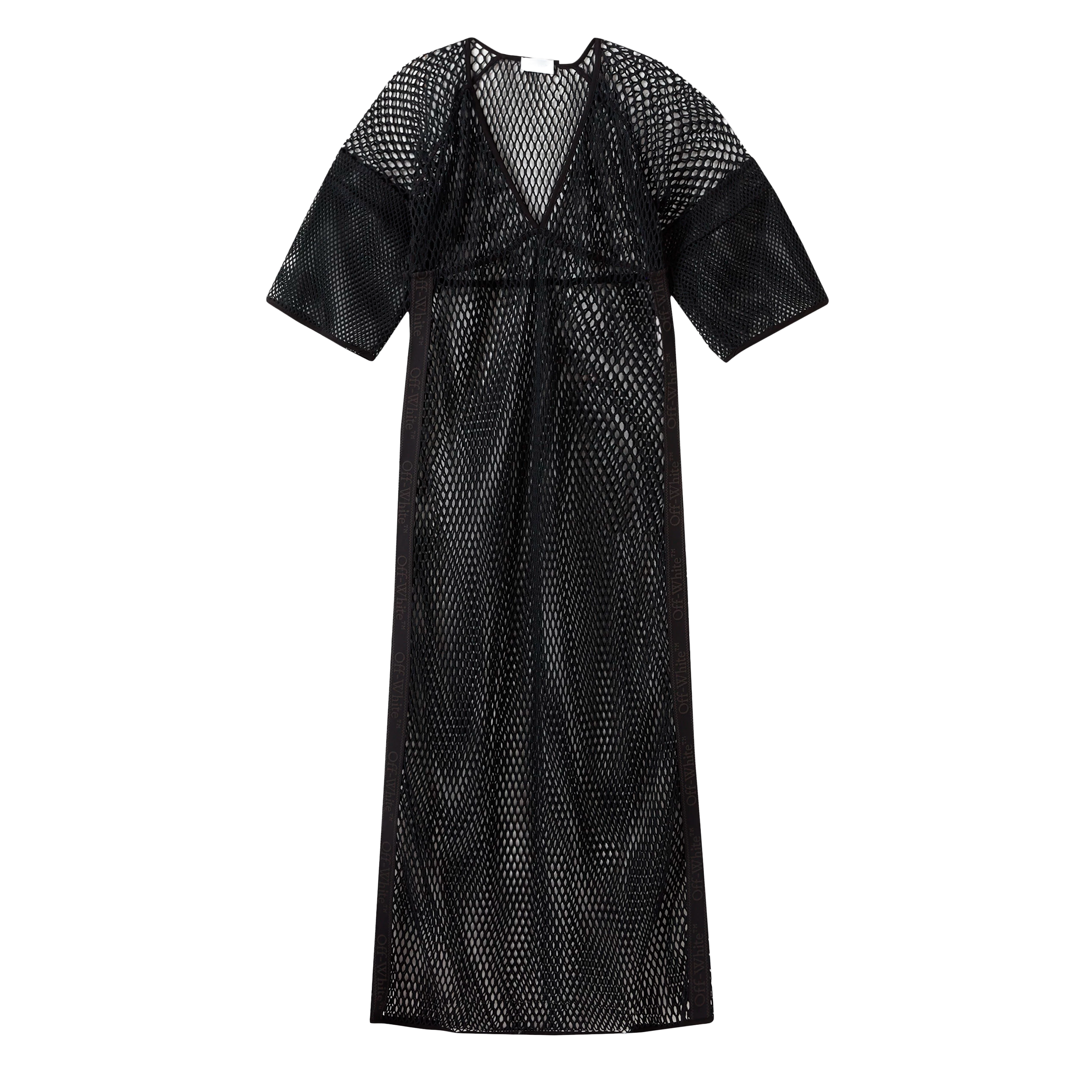 Vestido Negro Off-White Logoband Mesh