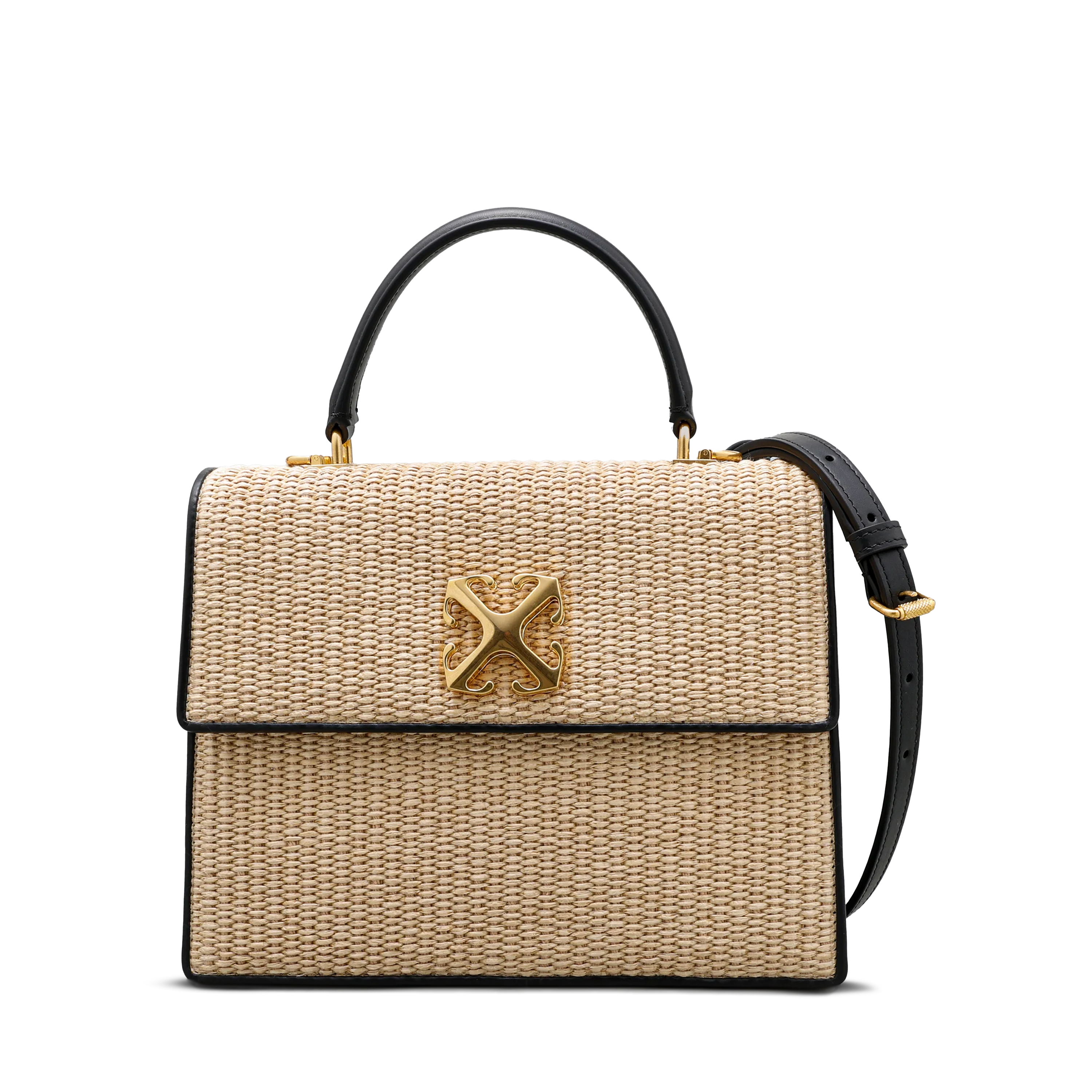 Cartera Beige Off-White 2.8 Top Handle Rafia