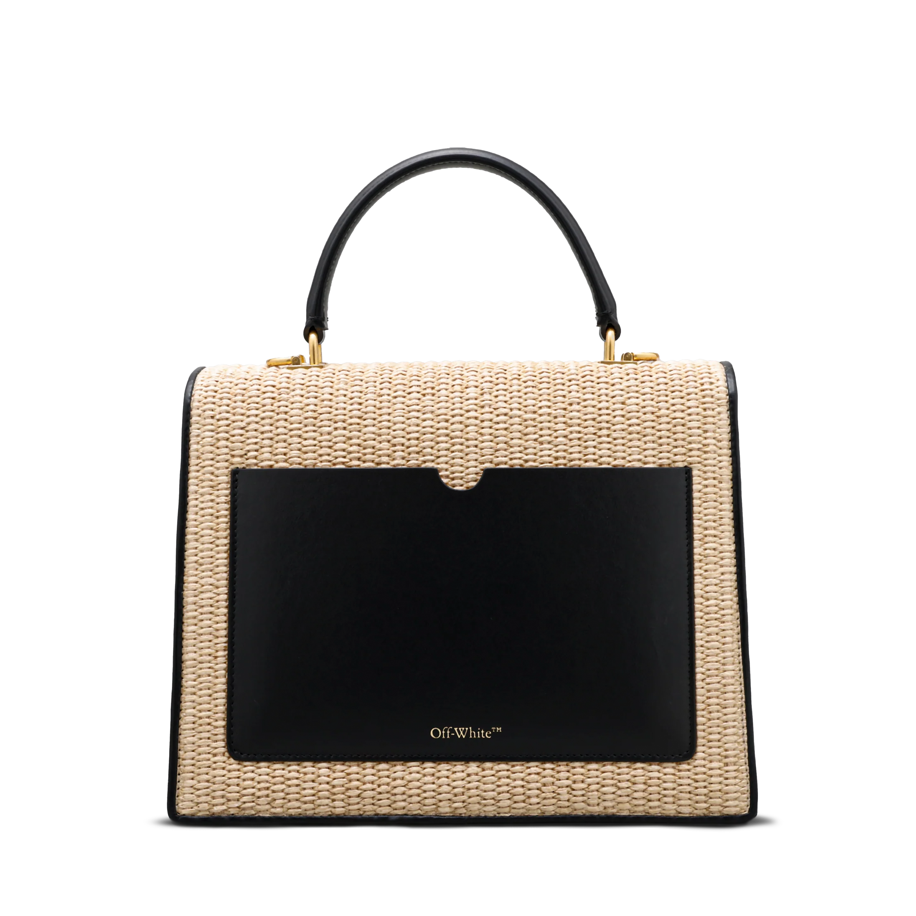 Cartera Beige Off-White 2.8 Top Handle Rafia