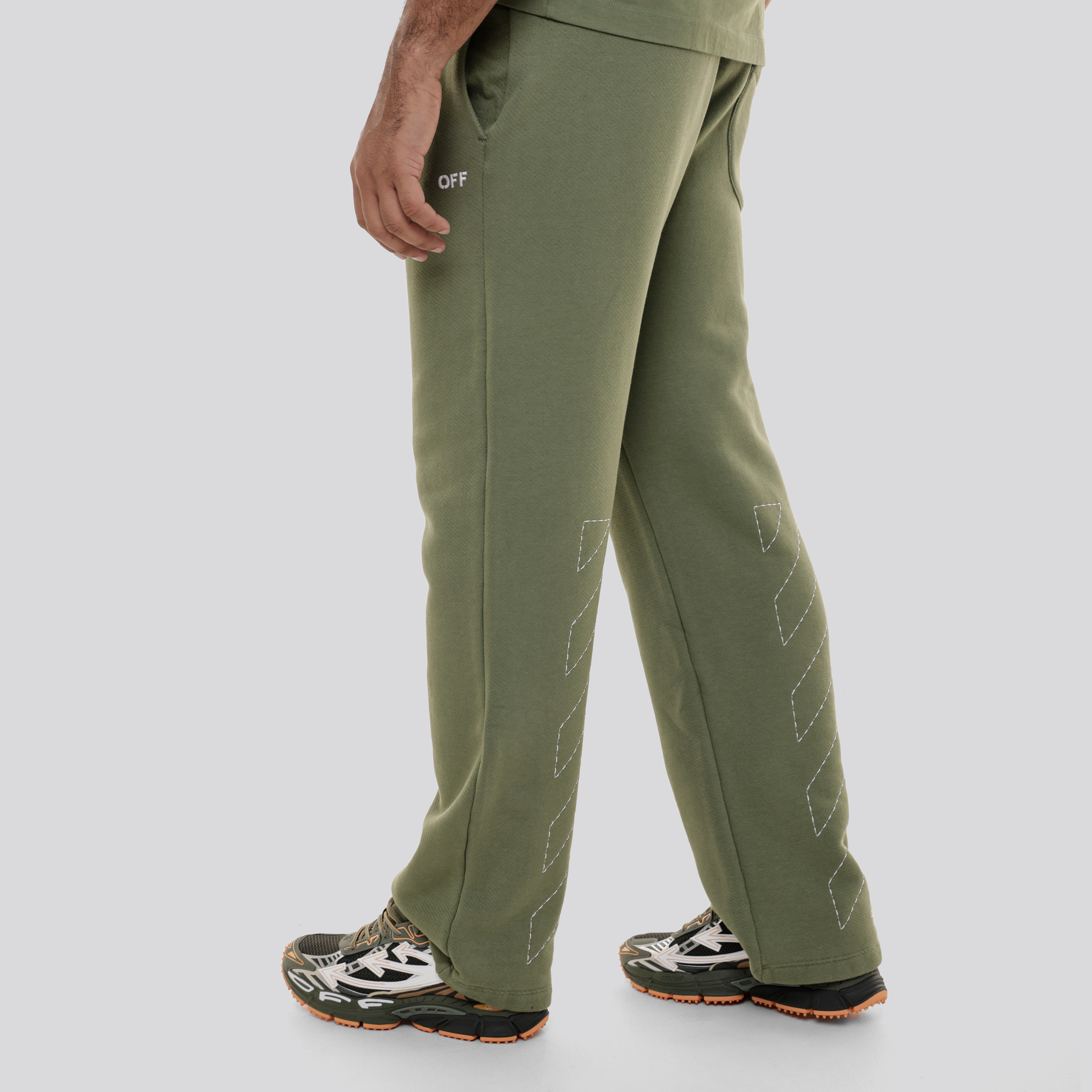 Sudadera Verde Off-White Stitch Arrow