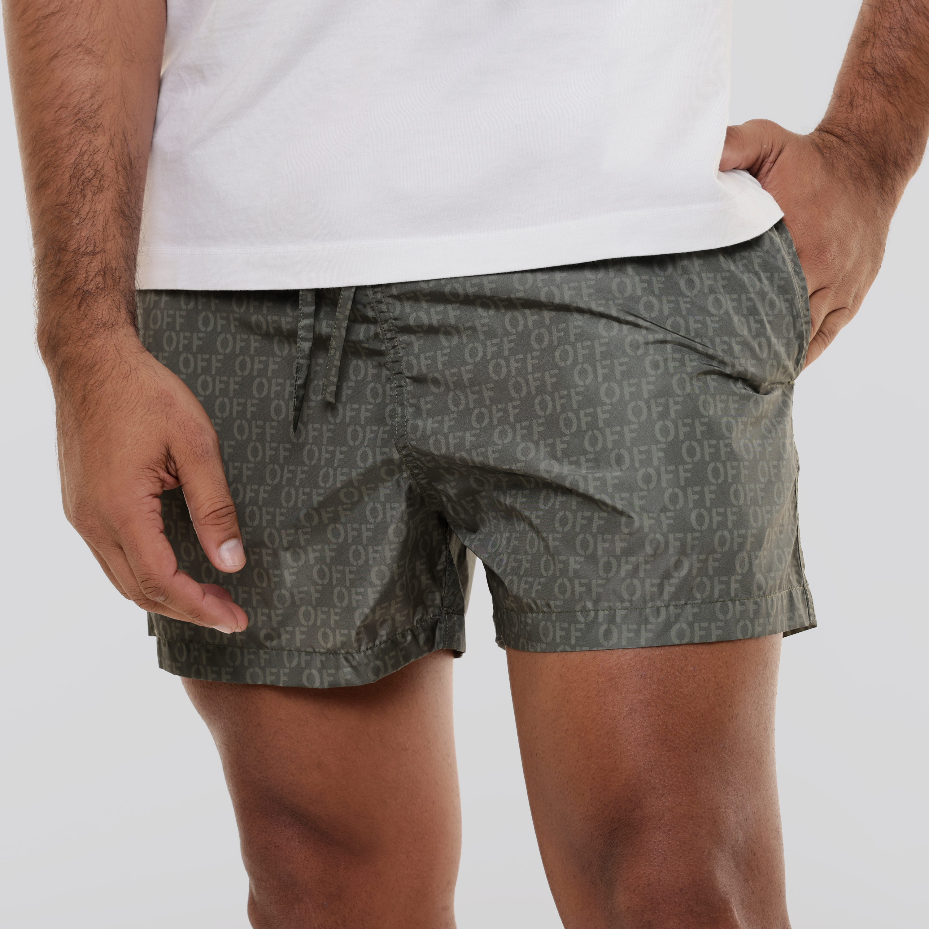 Pantaloneta Verde Off-White Monogram