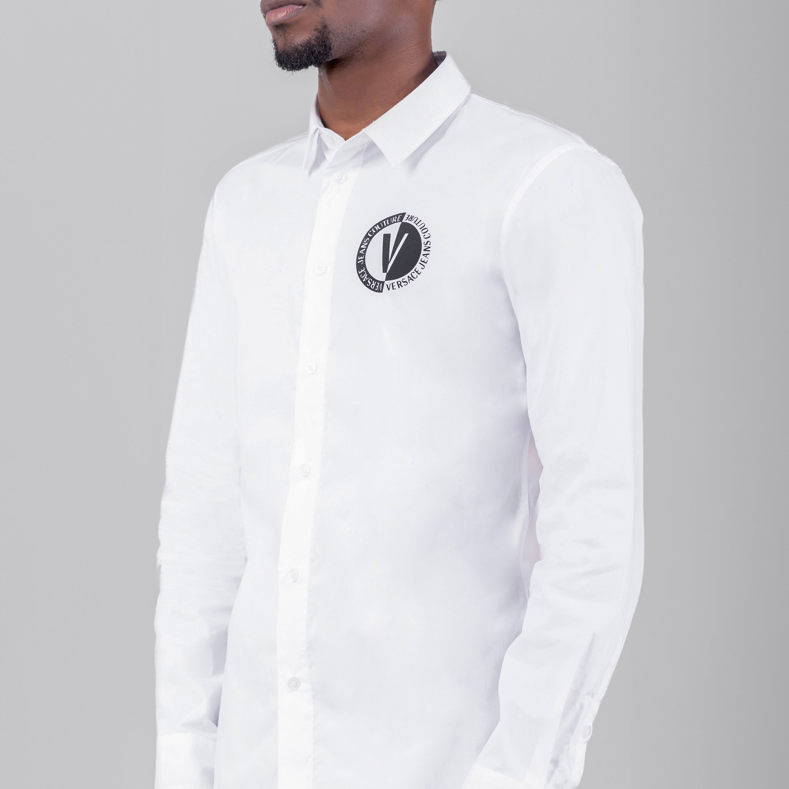 Camisa Blanca Versace Couture V Circle Logo