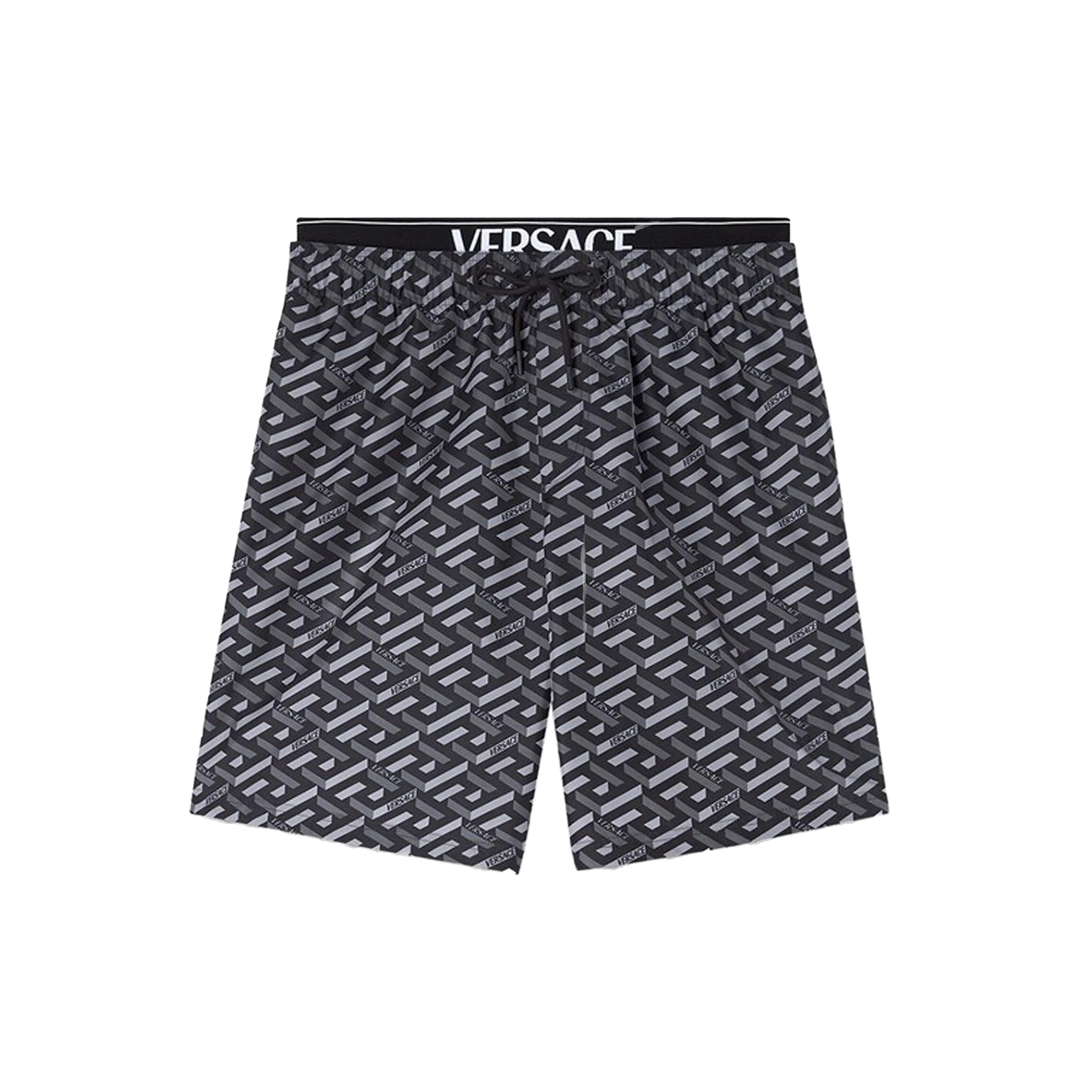 Pantaloneta Negra Versace Multilogo