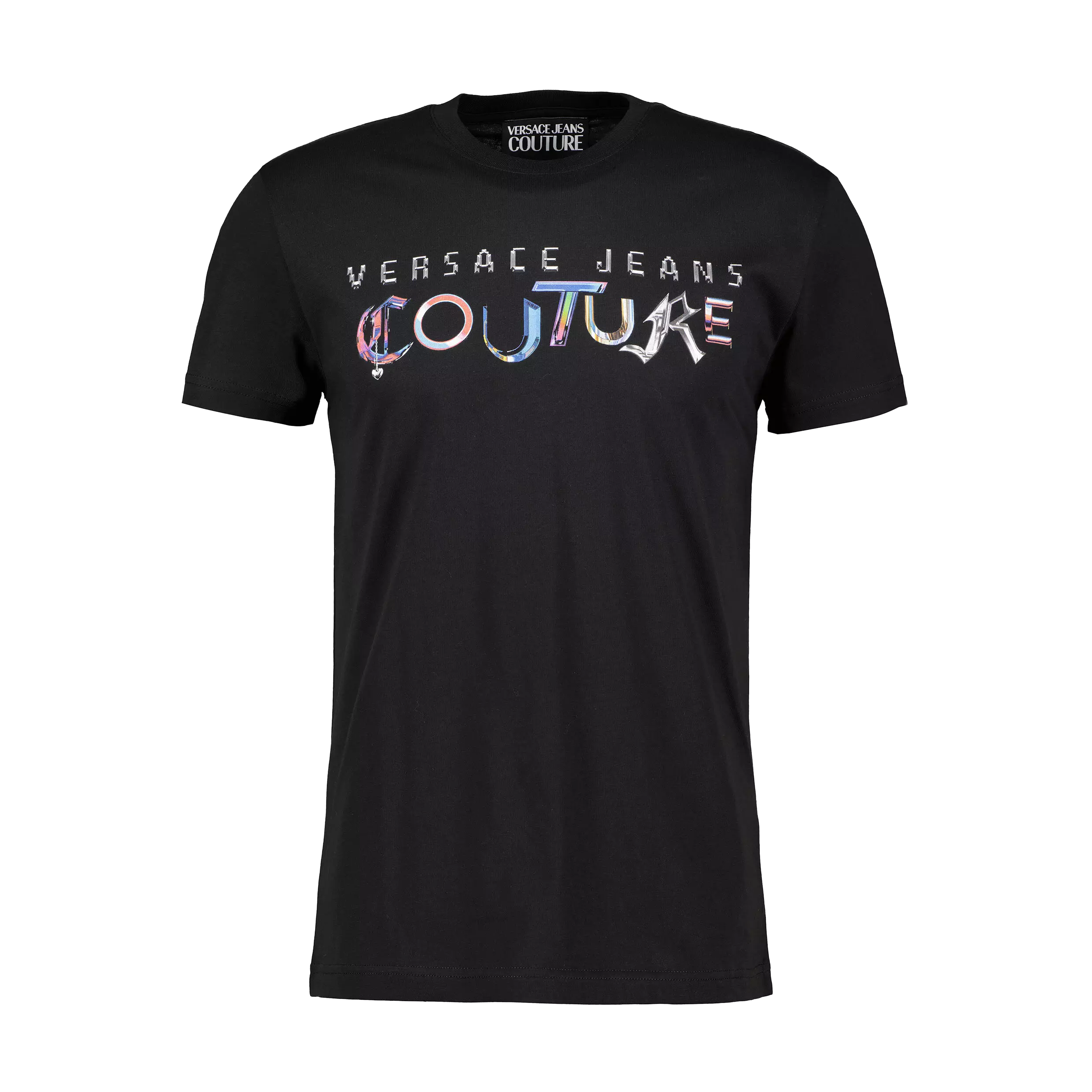 Camiseta Negra Versace Jeans Couture Multicolor Logo