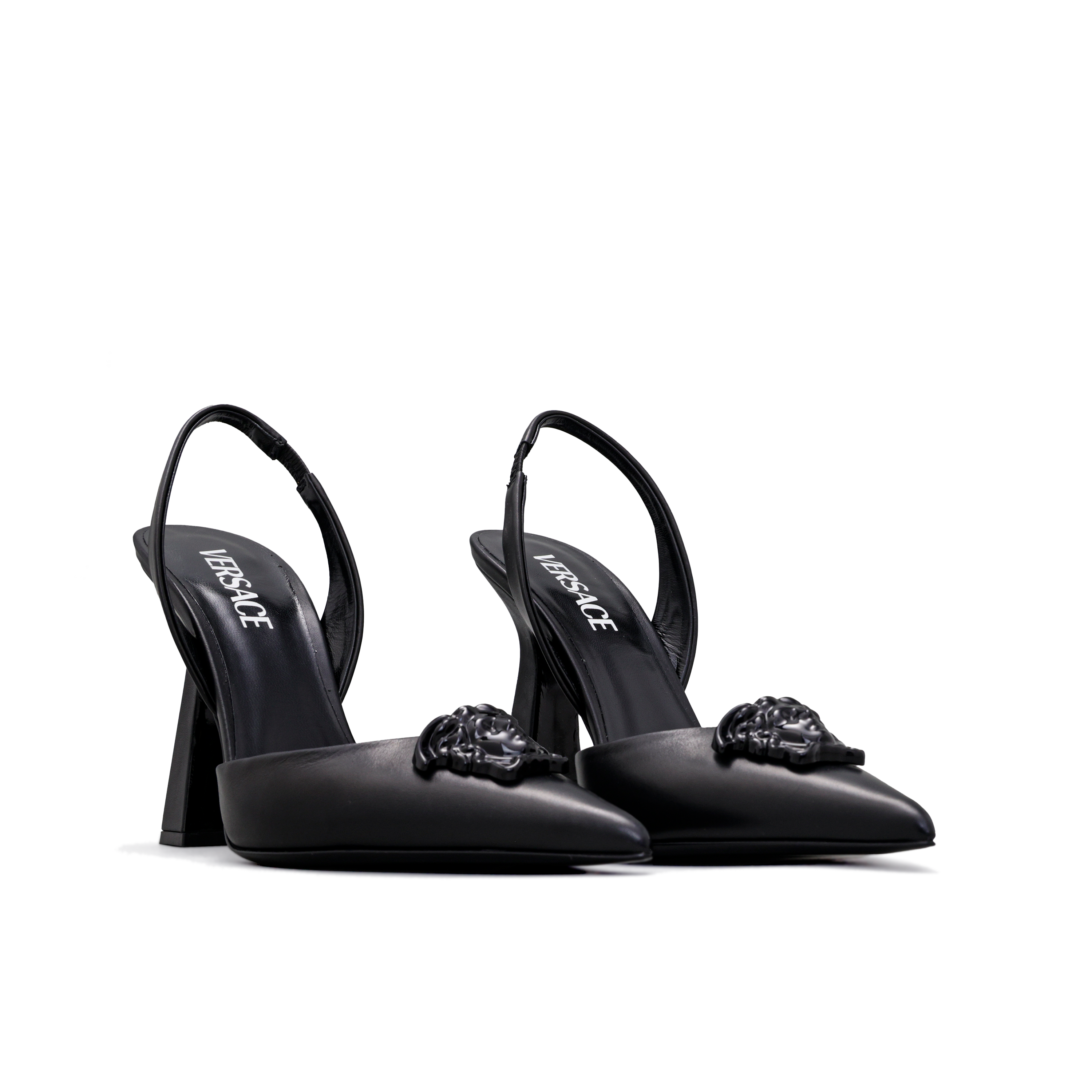 Sandalias de Tacón Negras Versace La Medusa