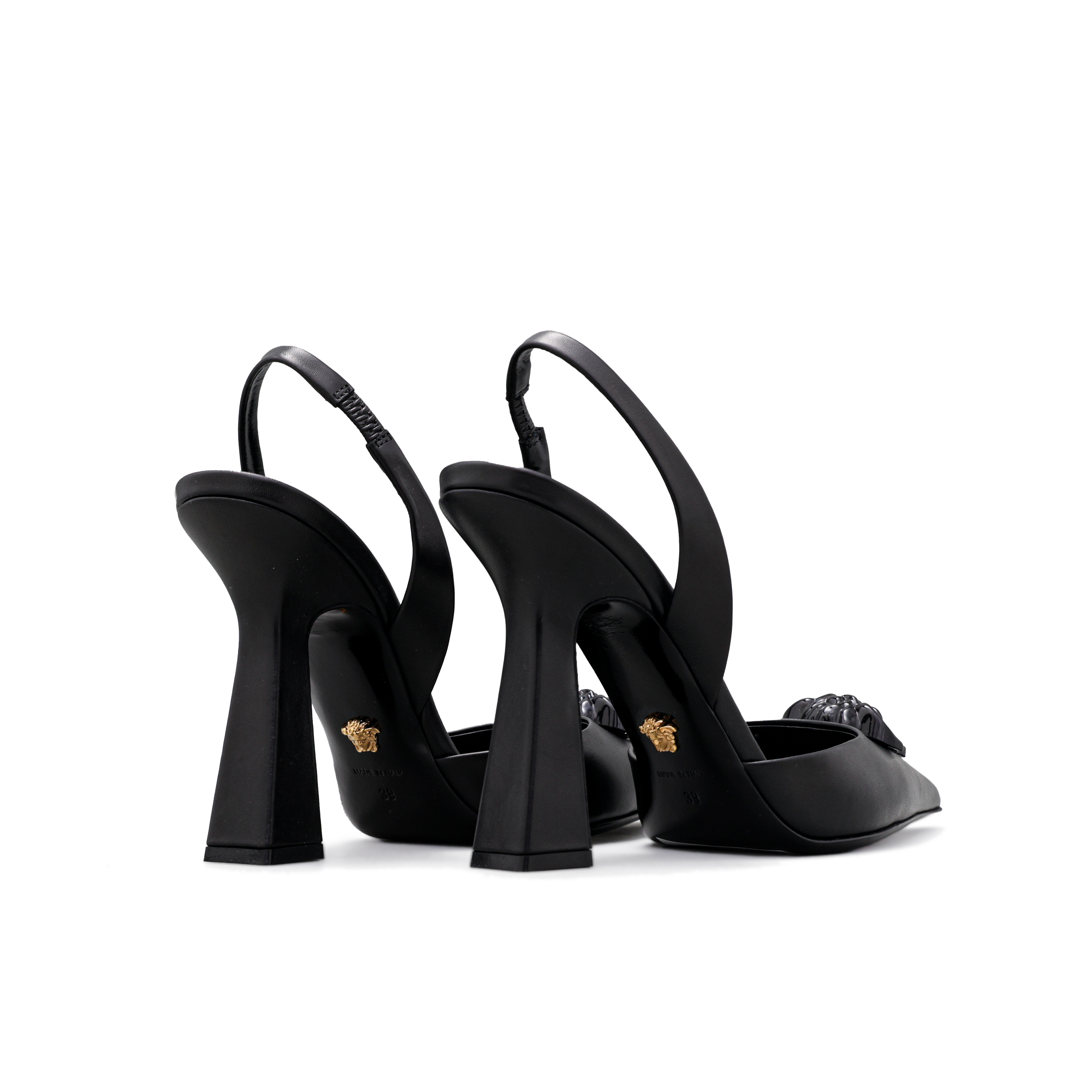 Sandalias de Tacón Negras Versace La Medusa