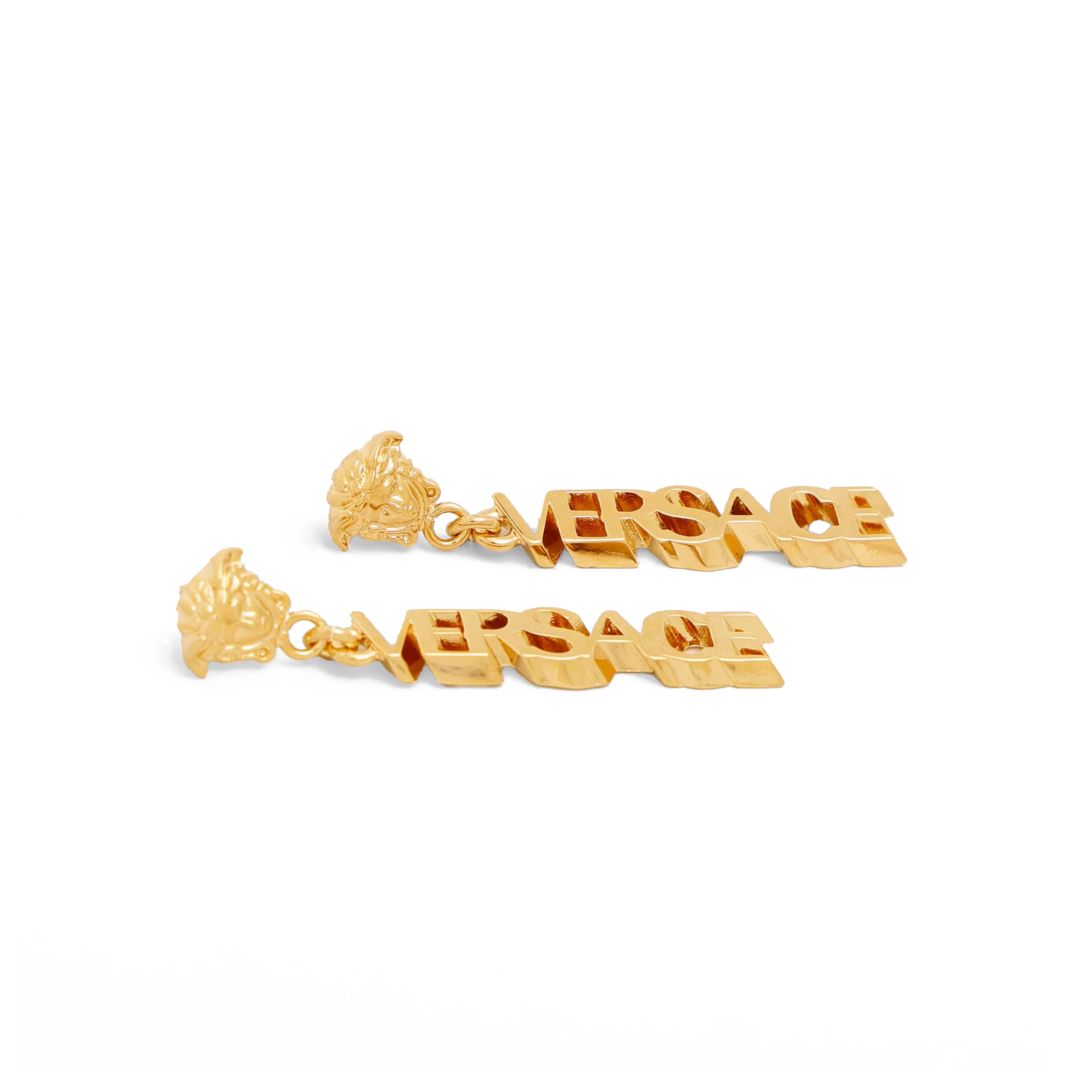 Aretes Dorados Versace Logo Medusa
