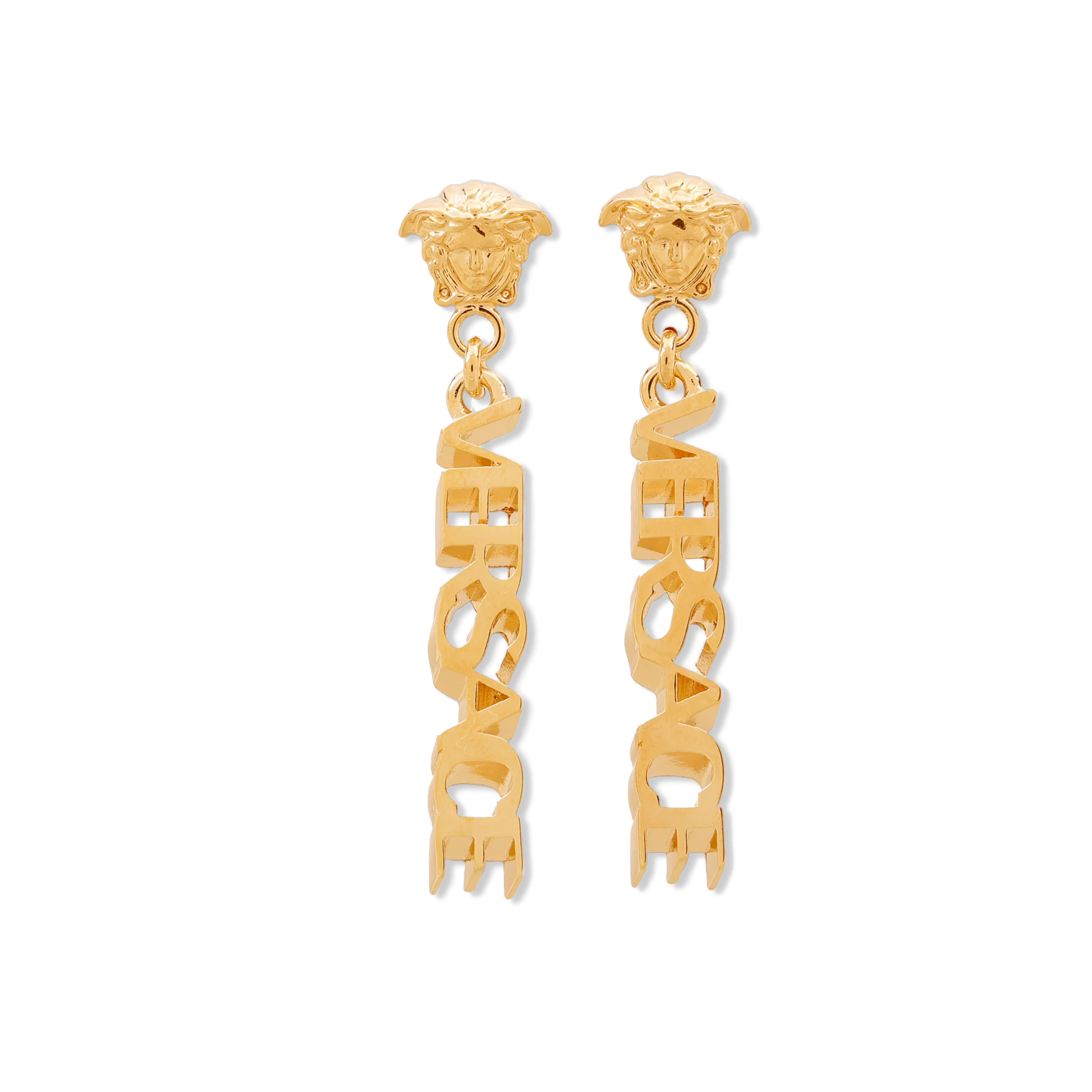 Aretes Dorados Versace Logo Medusa