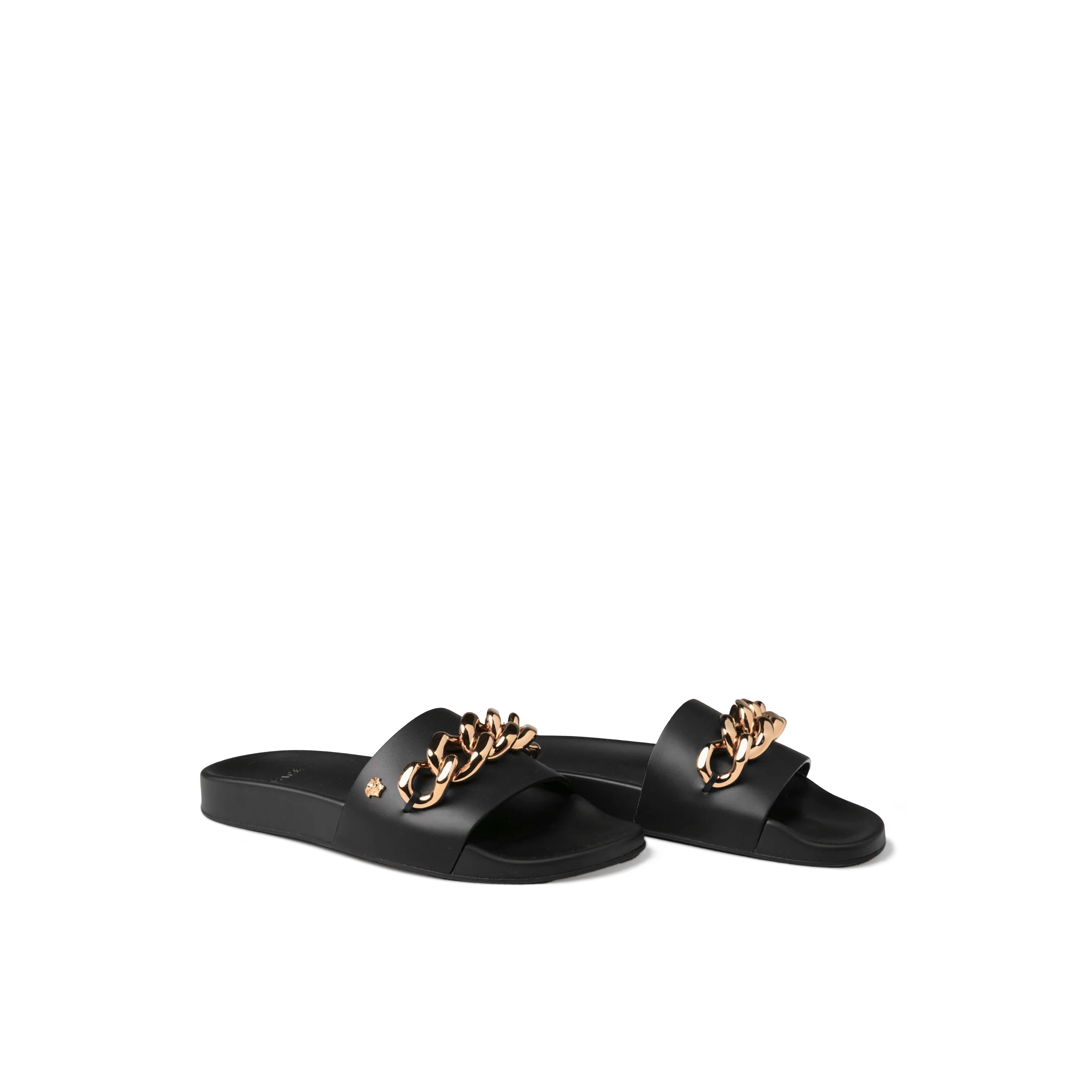 Sandalias Negras Versace Medusa Chain