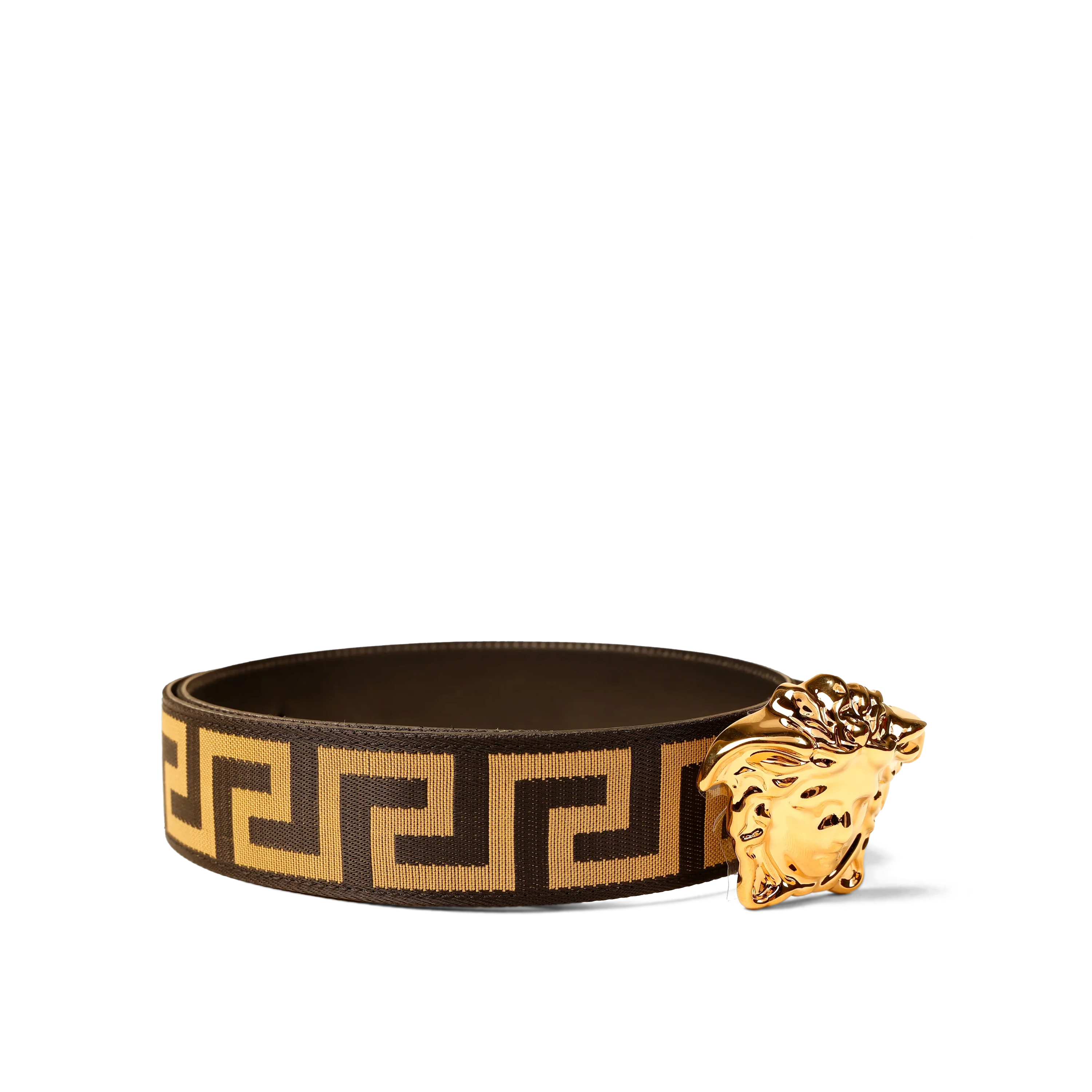 Cinturón Negro Dorado Versace Medusa Greca