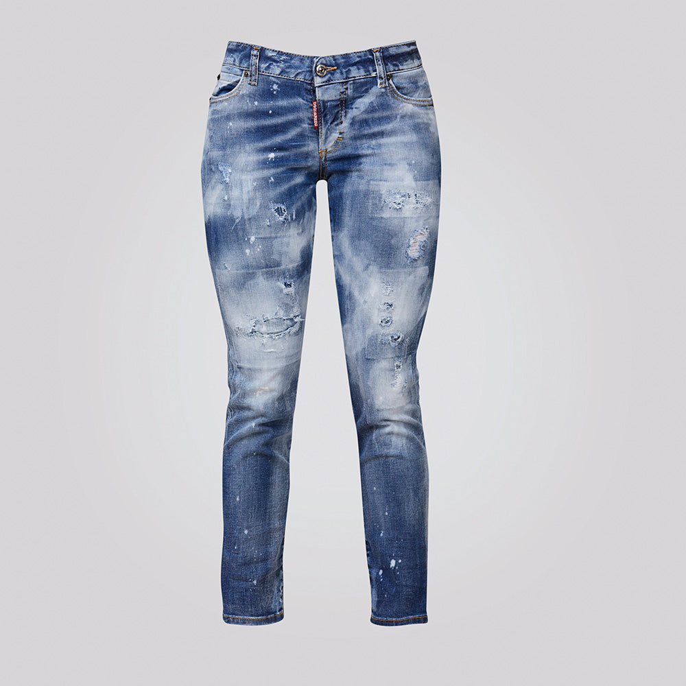 Pantalones Vaqueros Dsquared2  Icon Wash Jennifer Cropped Jeans Azul Mujer  * ProfResiduo