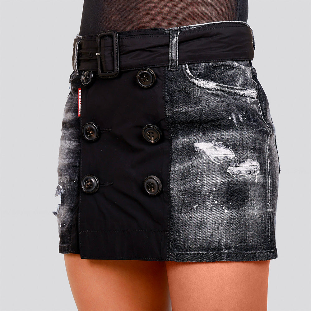Falda Negra Dsquared2 Double Fabric