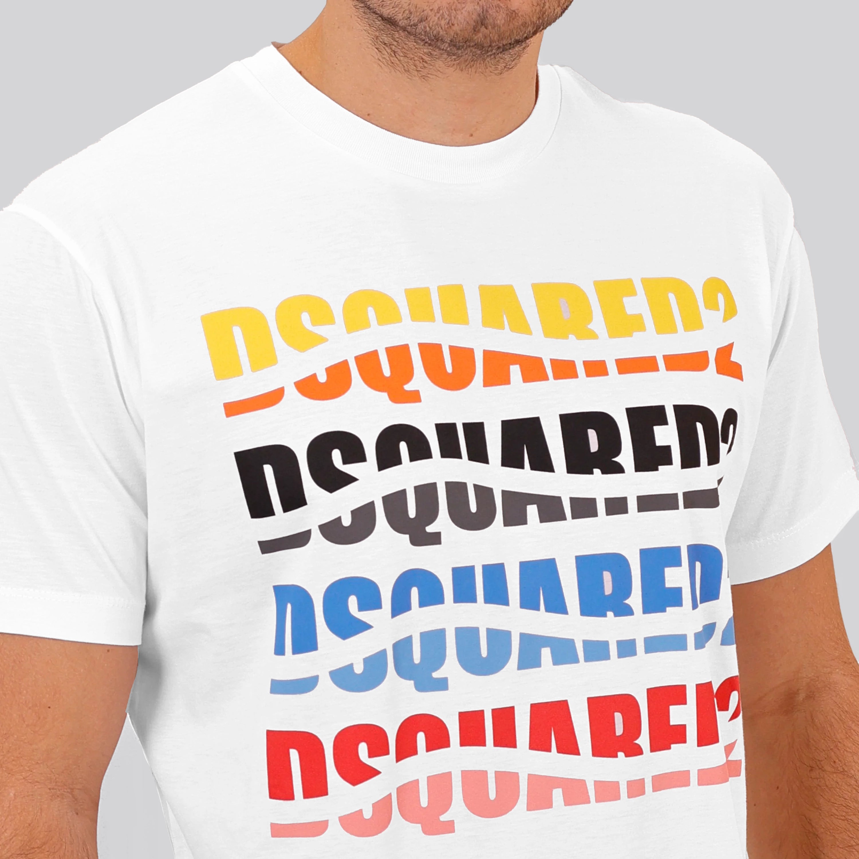 Camiseta Blanca Dsquared2 Multicolor