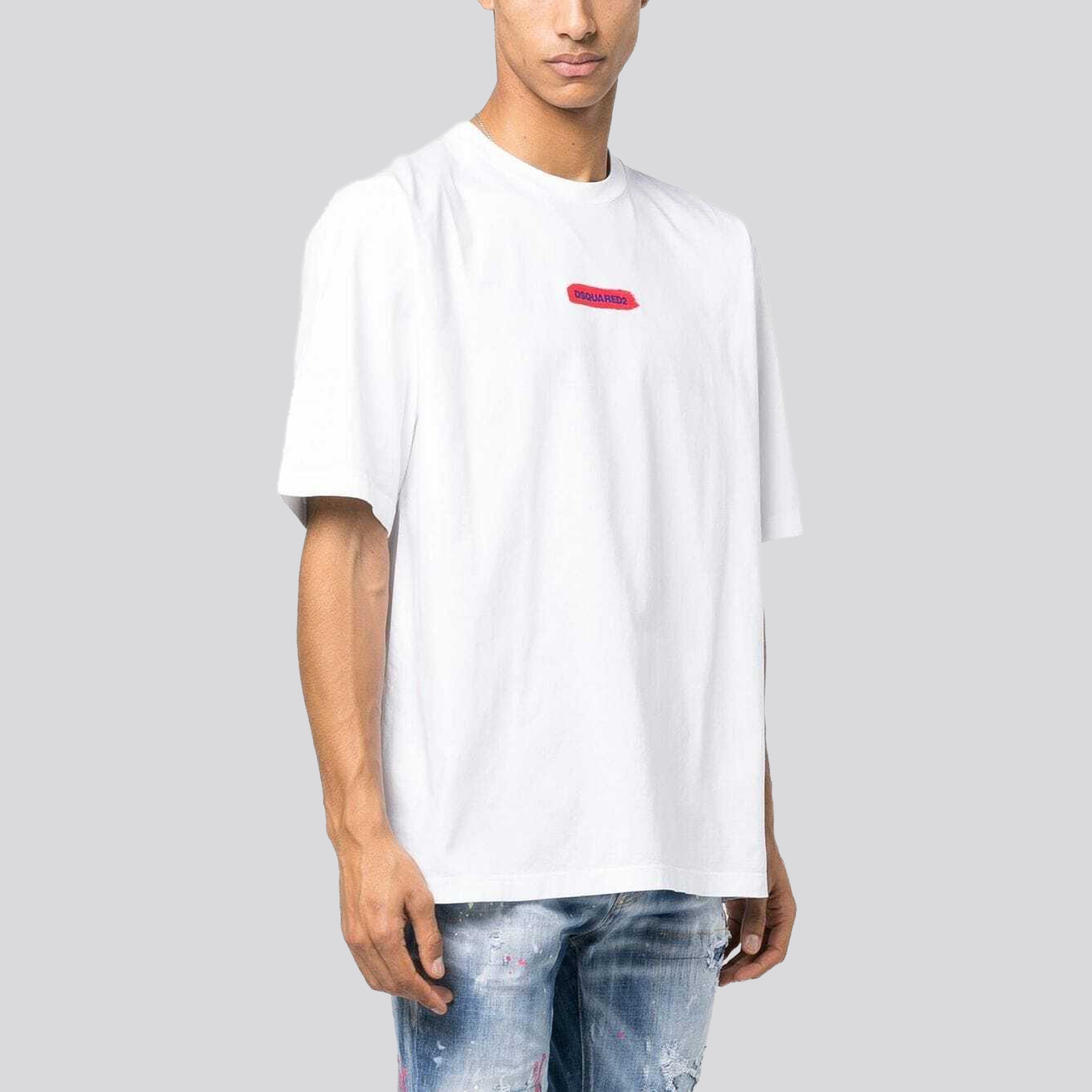 Camiseta Blanca Dsquared2 Logo Brush