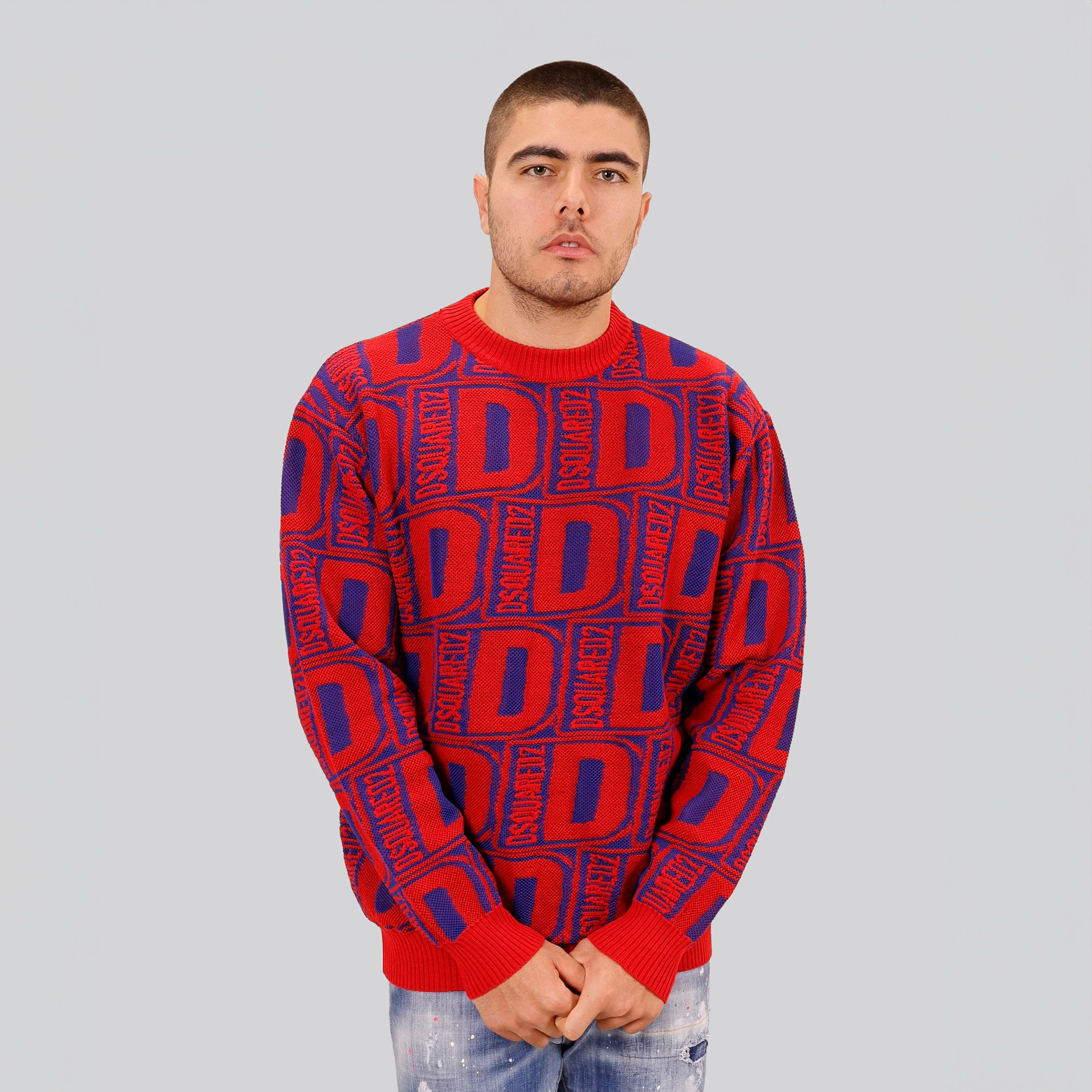 Suéter Red Blue Dsquared2 Multilogo
