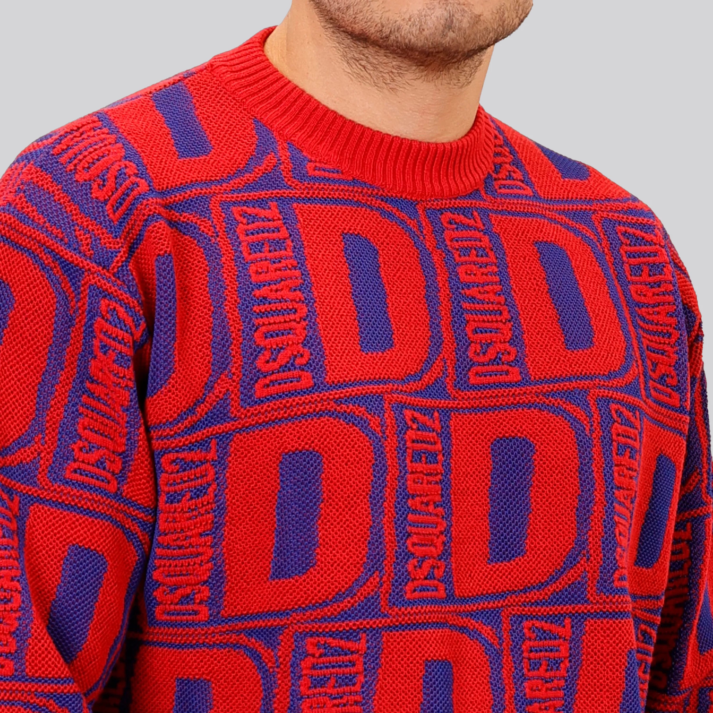 Suéter Red Blue Dsquared2 Multilogo