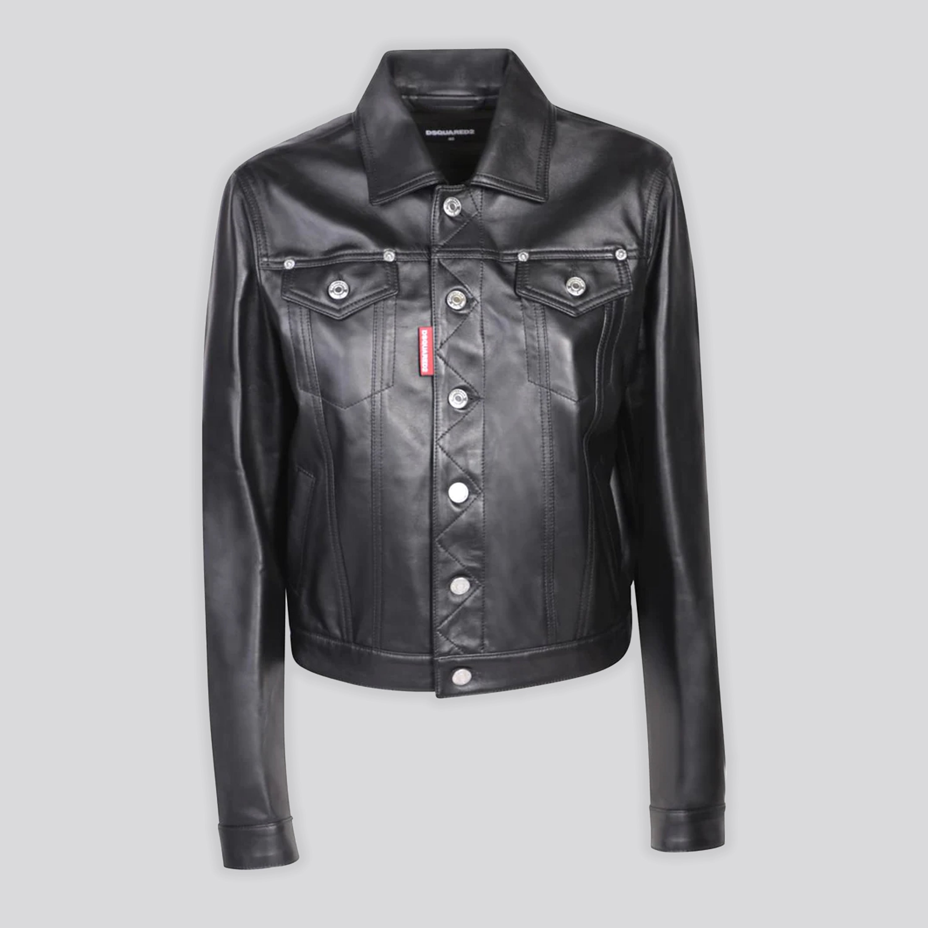 Chaqueta Negra Dsquared2 Leather