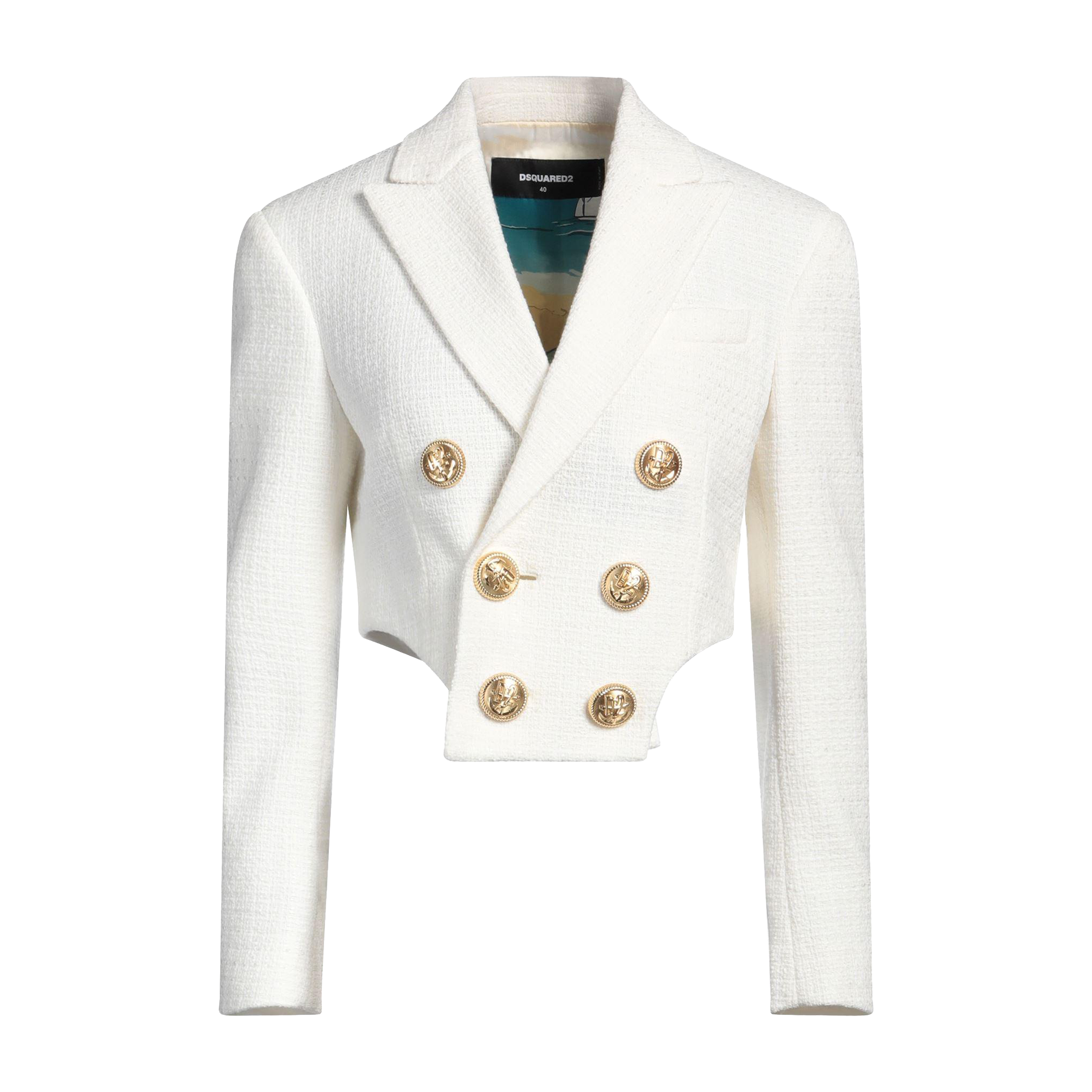Blazer Blanco Dsquared2 Buttons Cropped
