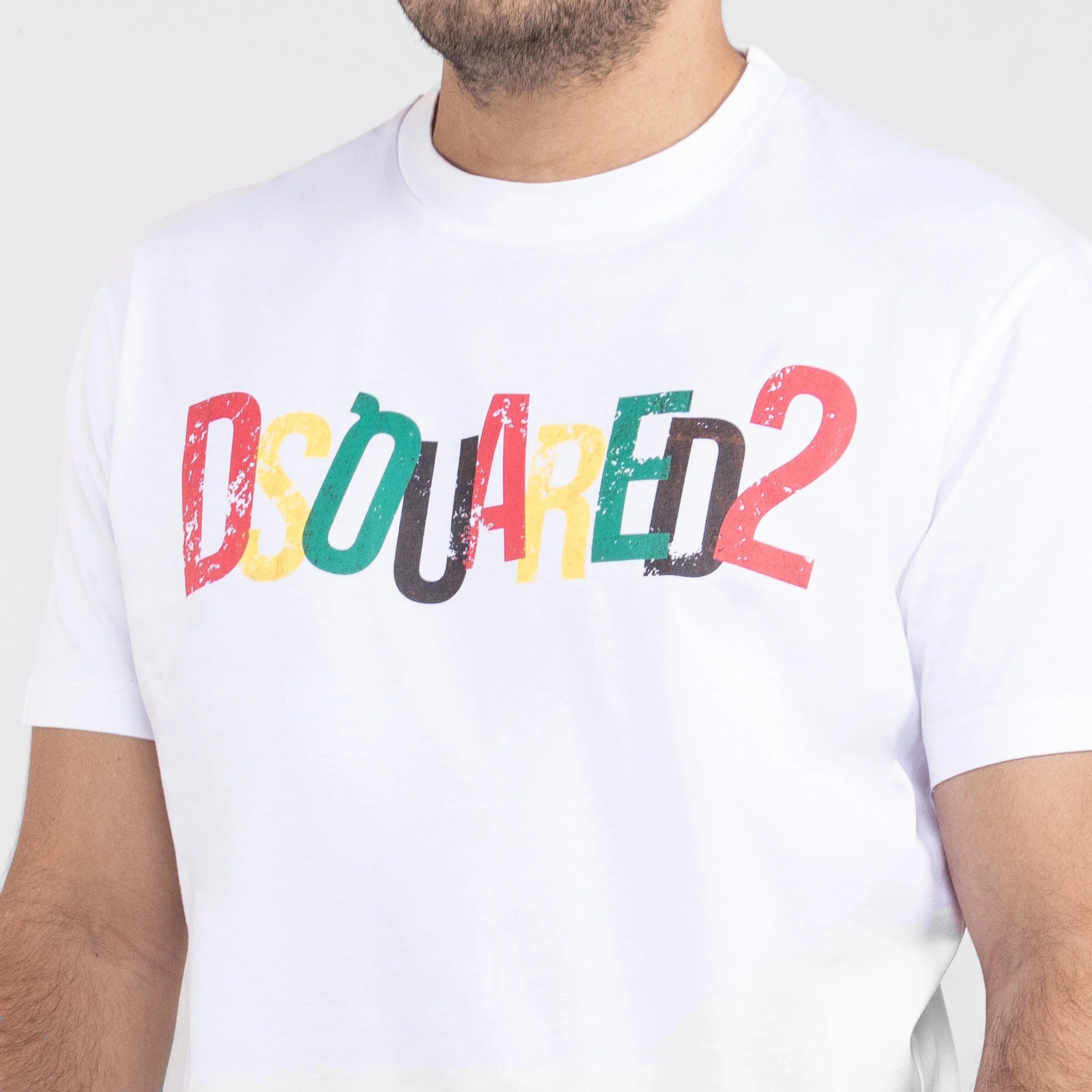 Camiseta Blanca Dsquared2 Multicolor Logo
