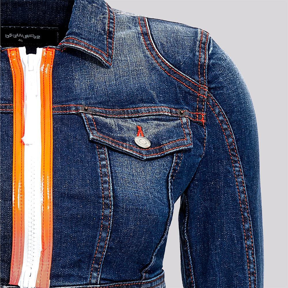 Chaqueta Denim Dsquared2 Naranja Zipper