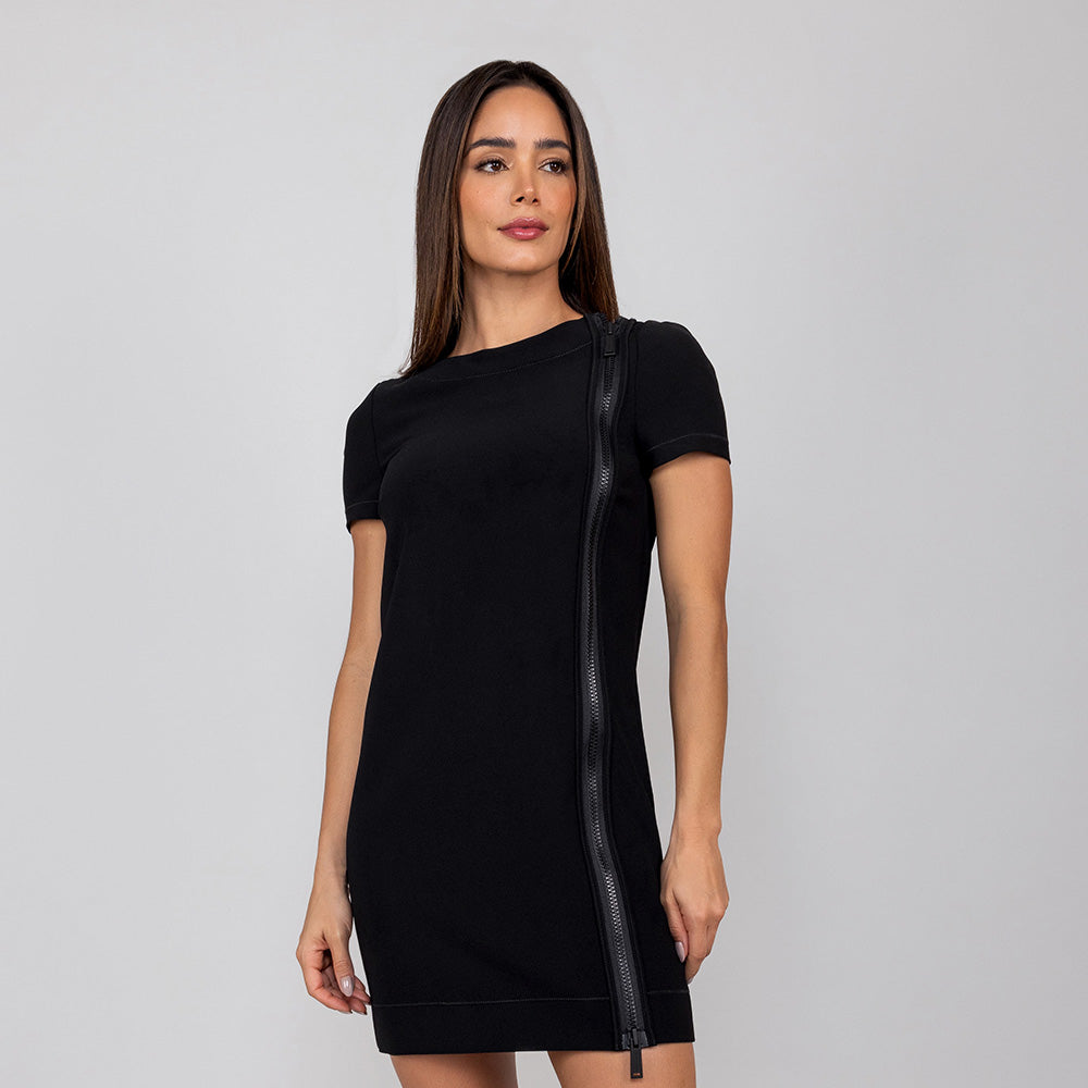 Vestido Negro Dsquared2 Negro Vertical Zipper