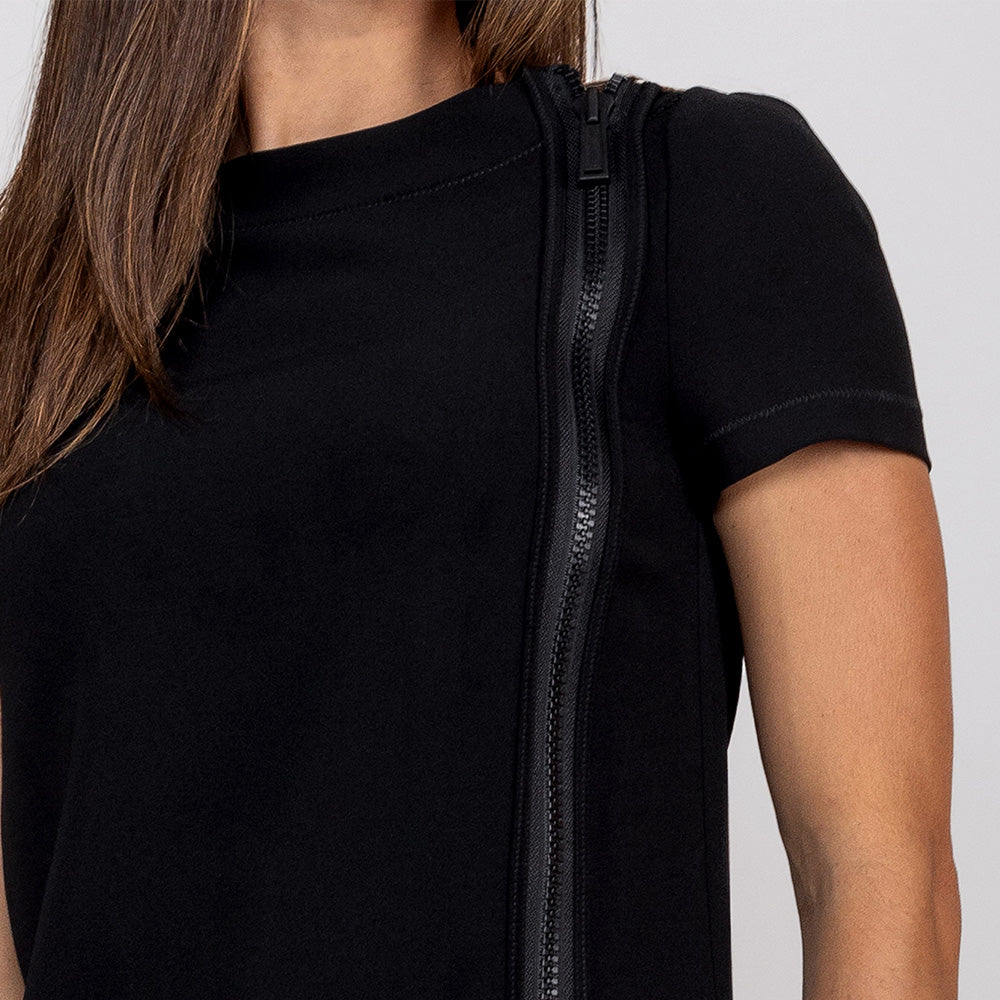 Vestido Negro Dsquared2 Negro Vertical Zipper