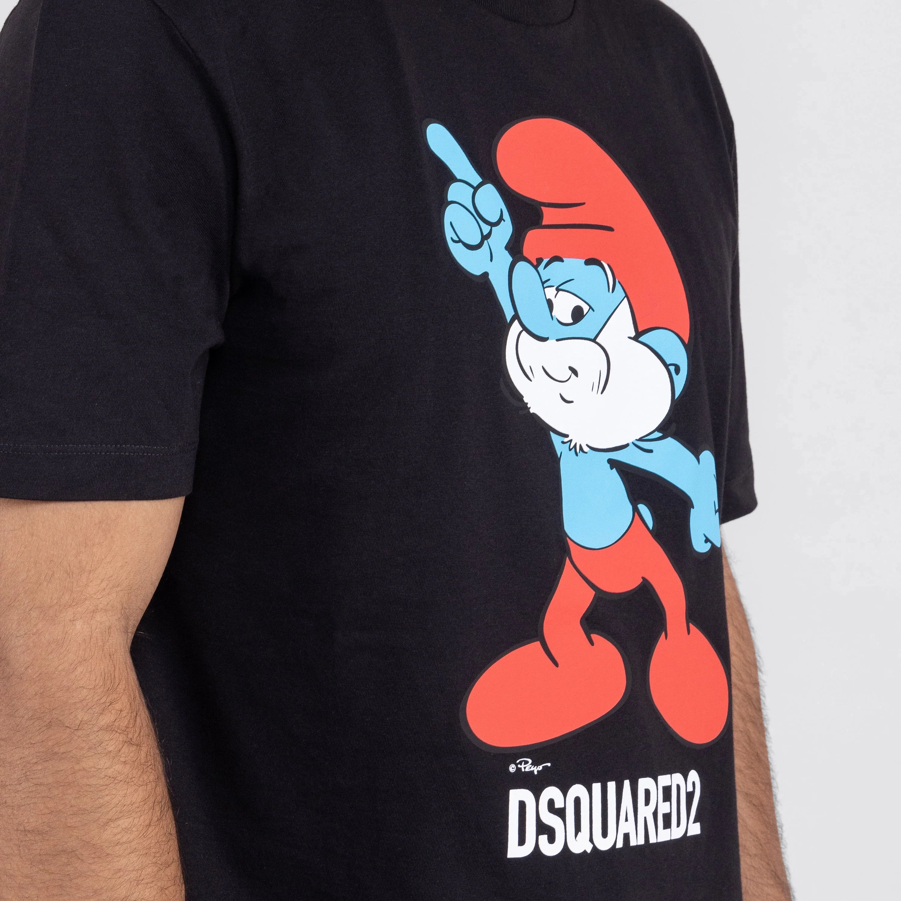Camiseta Negra Dsquared2 Smurfs