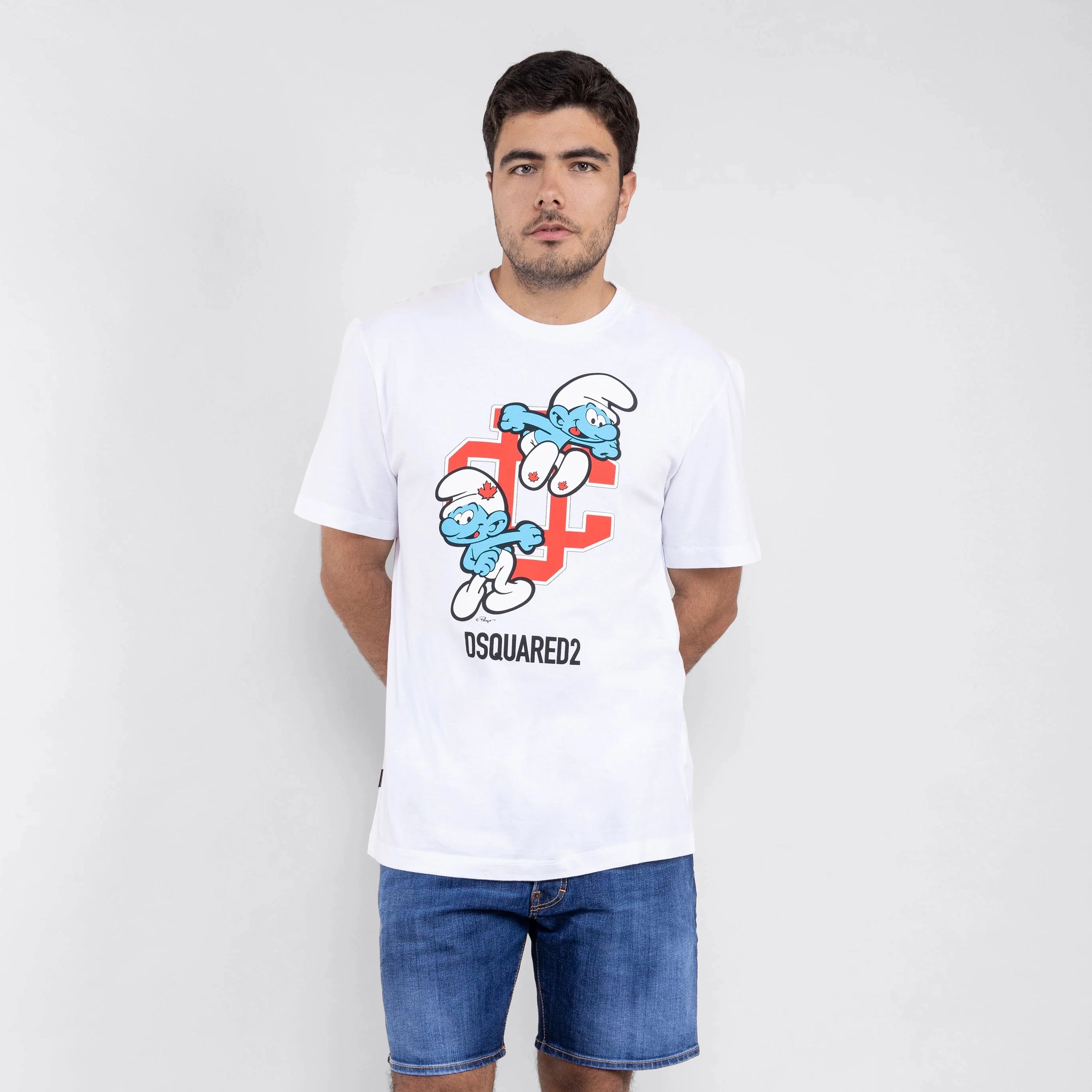 Camiseta Blanca Dsquared2 Double Smurfs