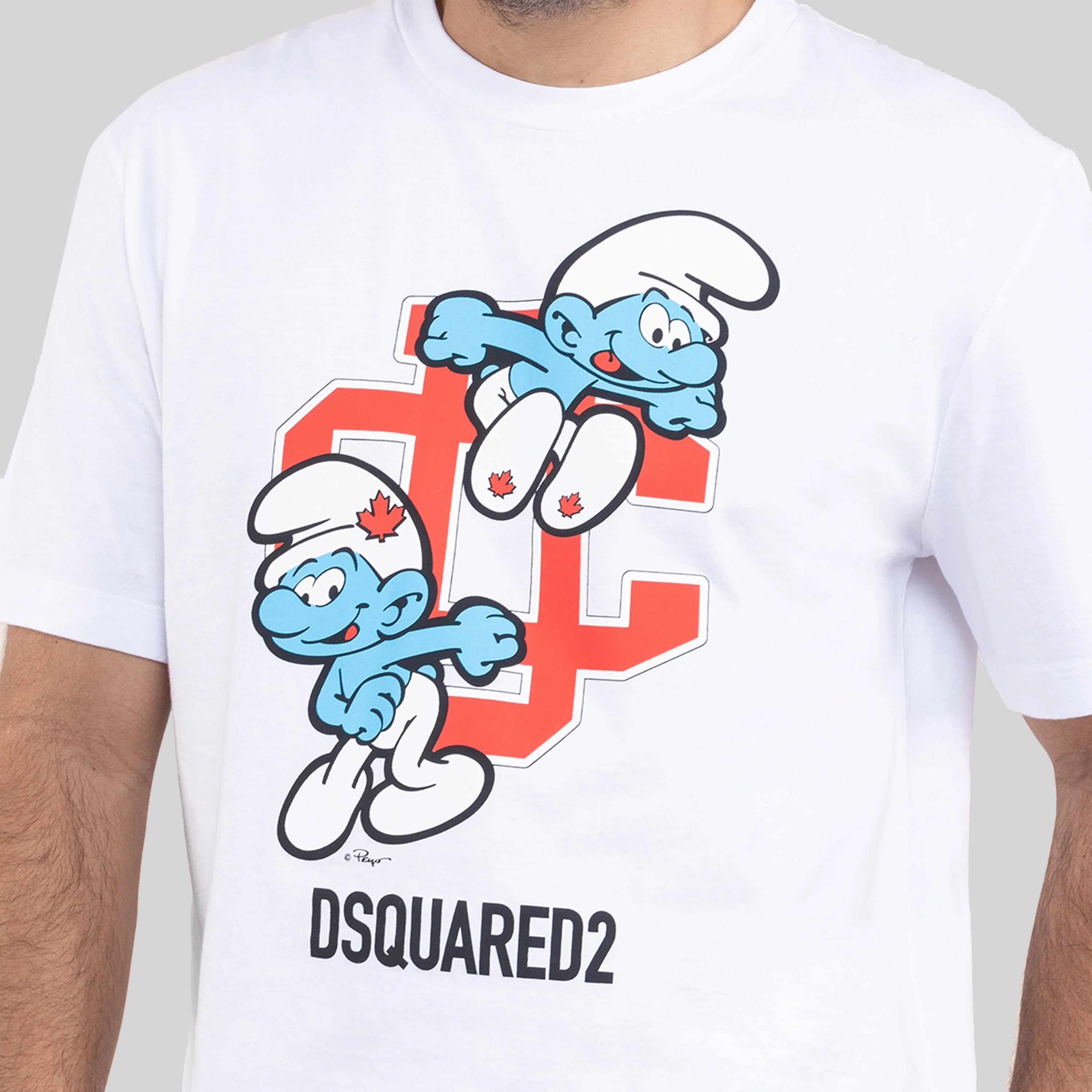 Camiseta Blanca Dsquared2 Double Smurfs