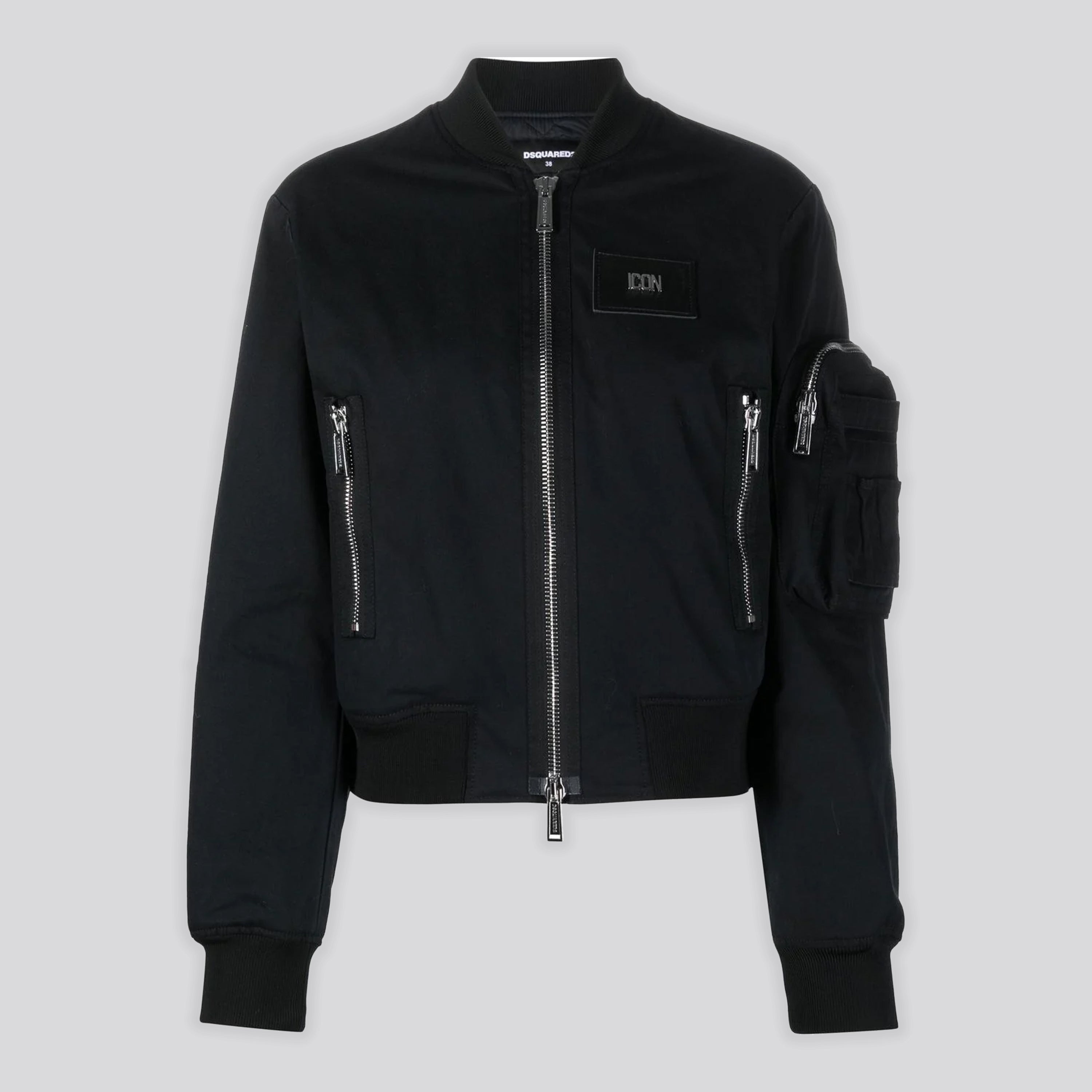 Chaqueta Negra Dsquared2 Icon Plaque