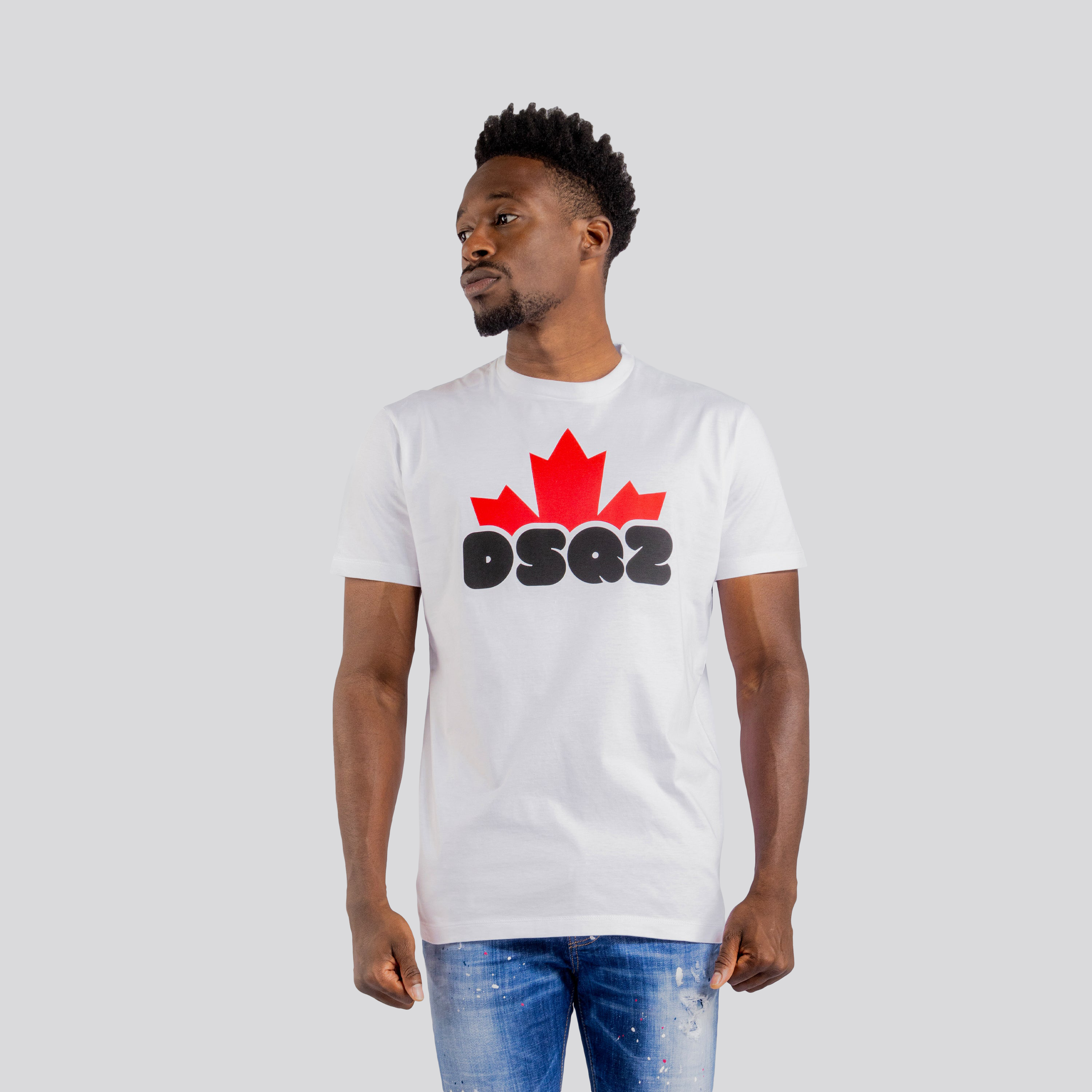 Camiseta Blanca Dsquared2 Dsq2 Leaf