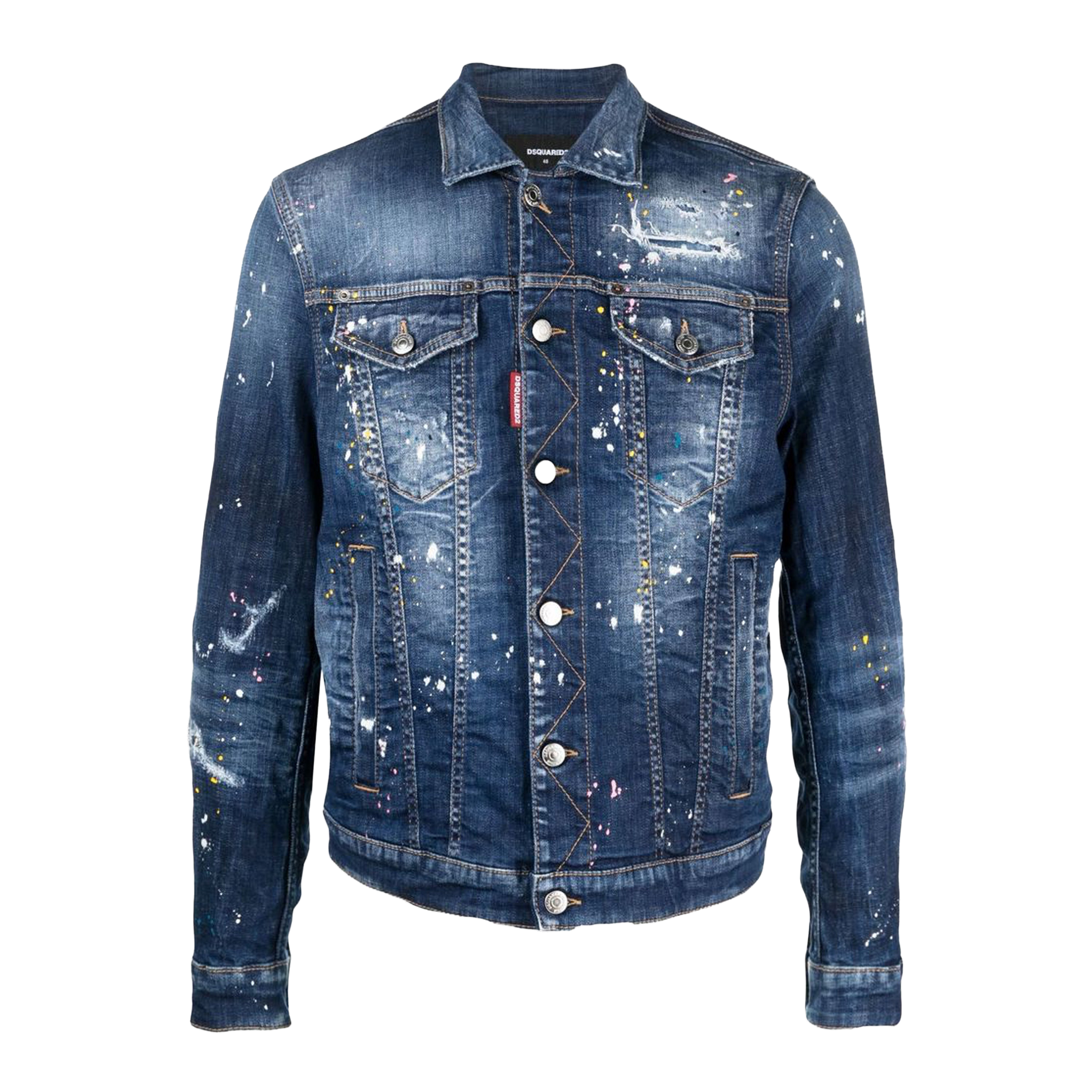 Chaqueta Denim Dsquared2 Blu Yellow Paints