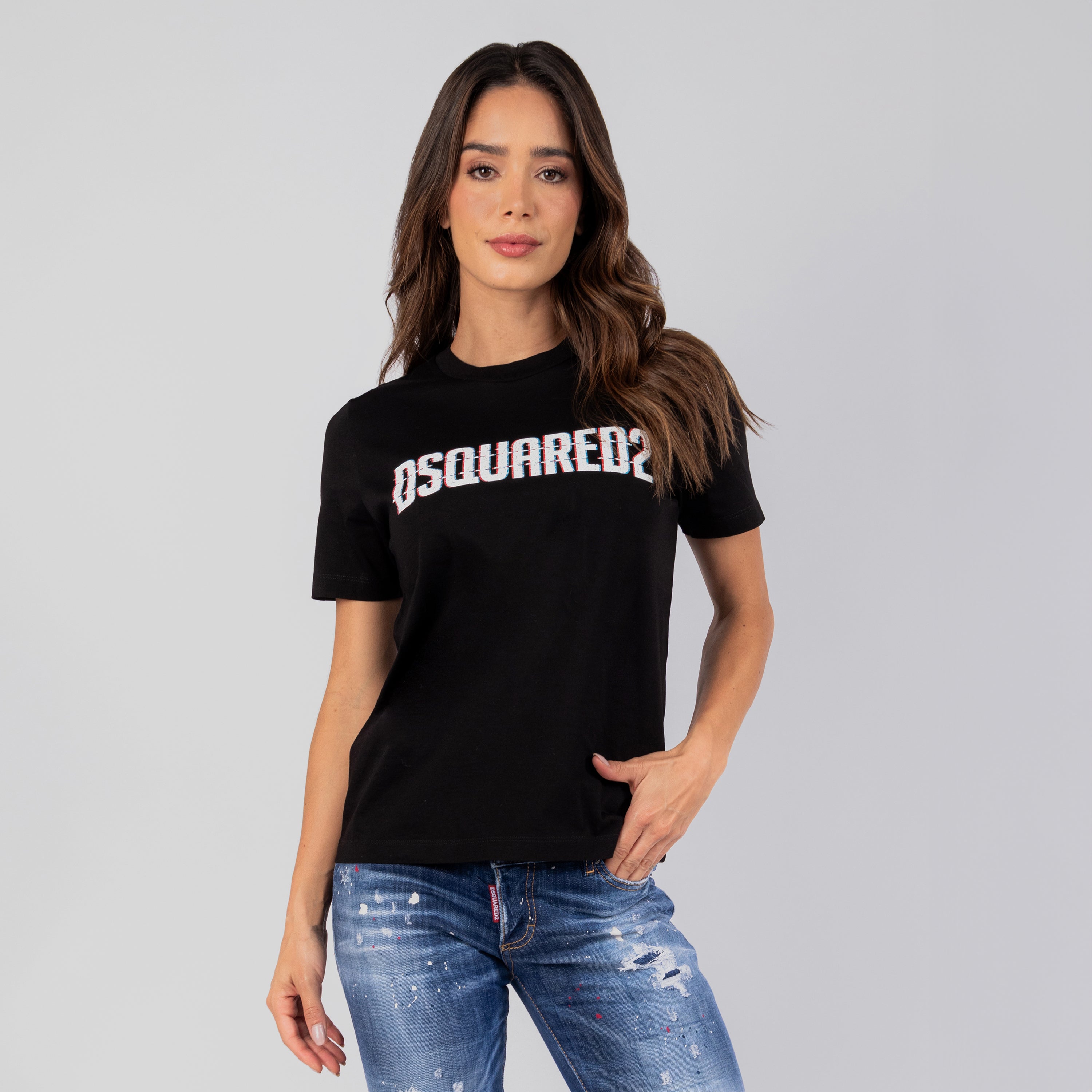 Camiseta Negra Dsquared2 Logo Print
