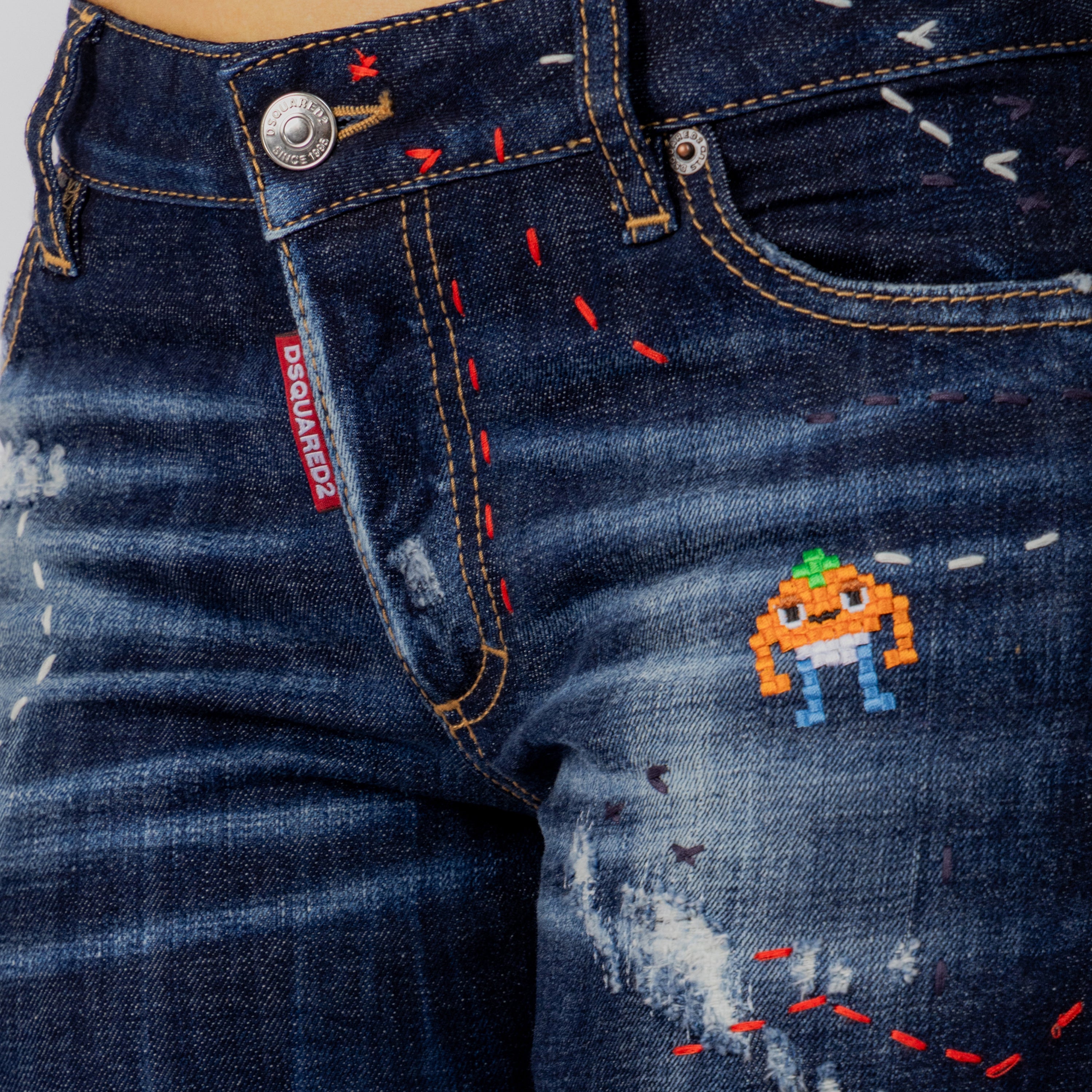Jeans Denim Dsquared2 Medium Waist Skinny Embroidered
